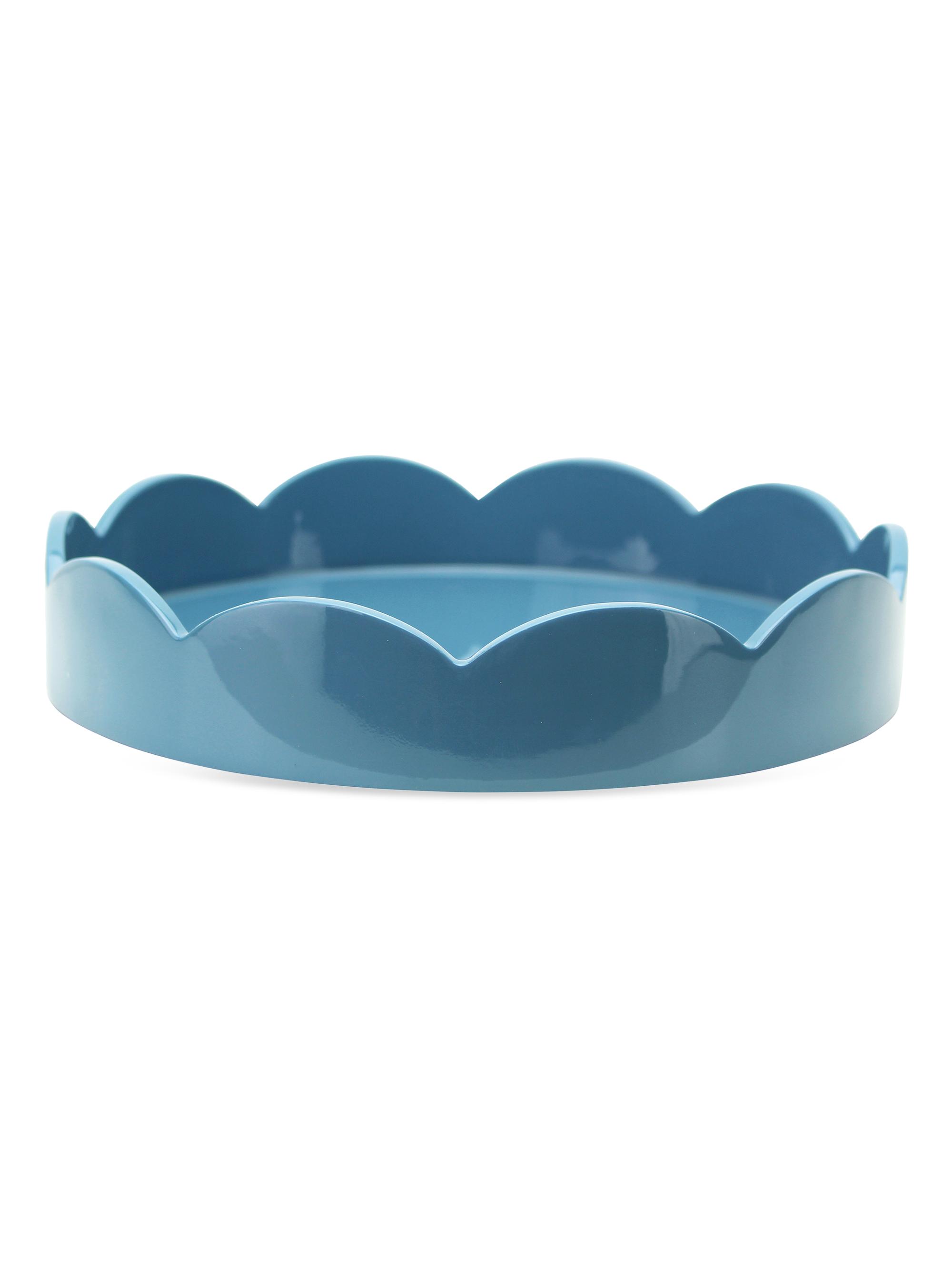 Addison Ross Scalloped Lacquer Tray - Chambray