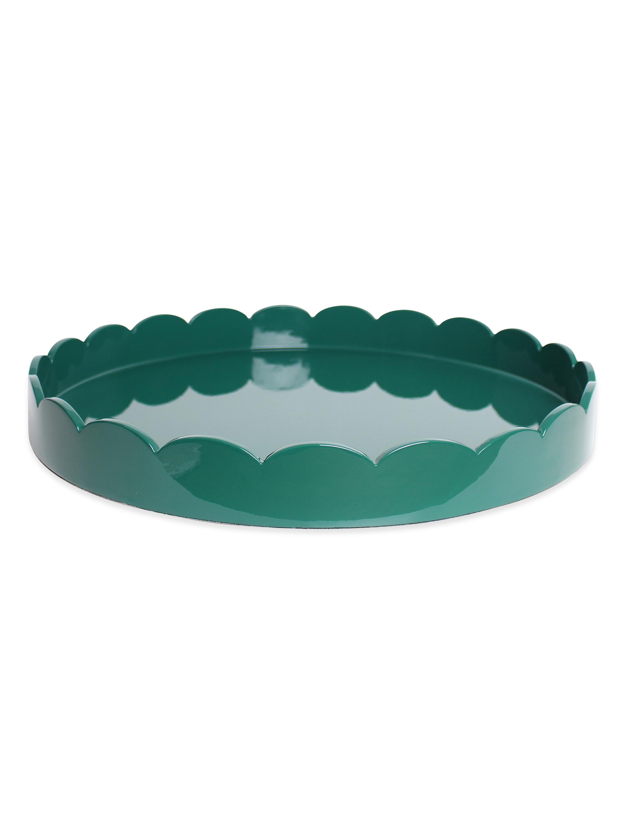 Addison Ross Eau De Nil Scalloped Lacquer Tray - Cappuccino