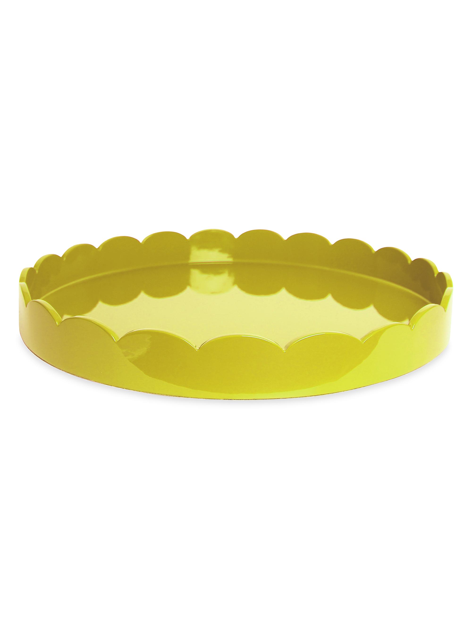 Addison Ross Scalloped Round Tray - Yellow
