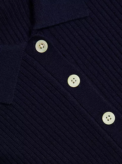 Lord Willy's. Established. Navy Polo with Red Buttons. Xs