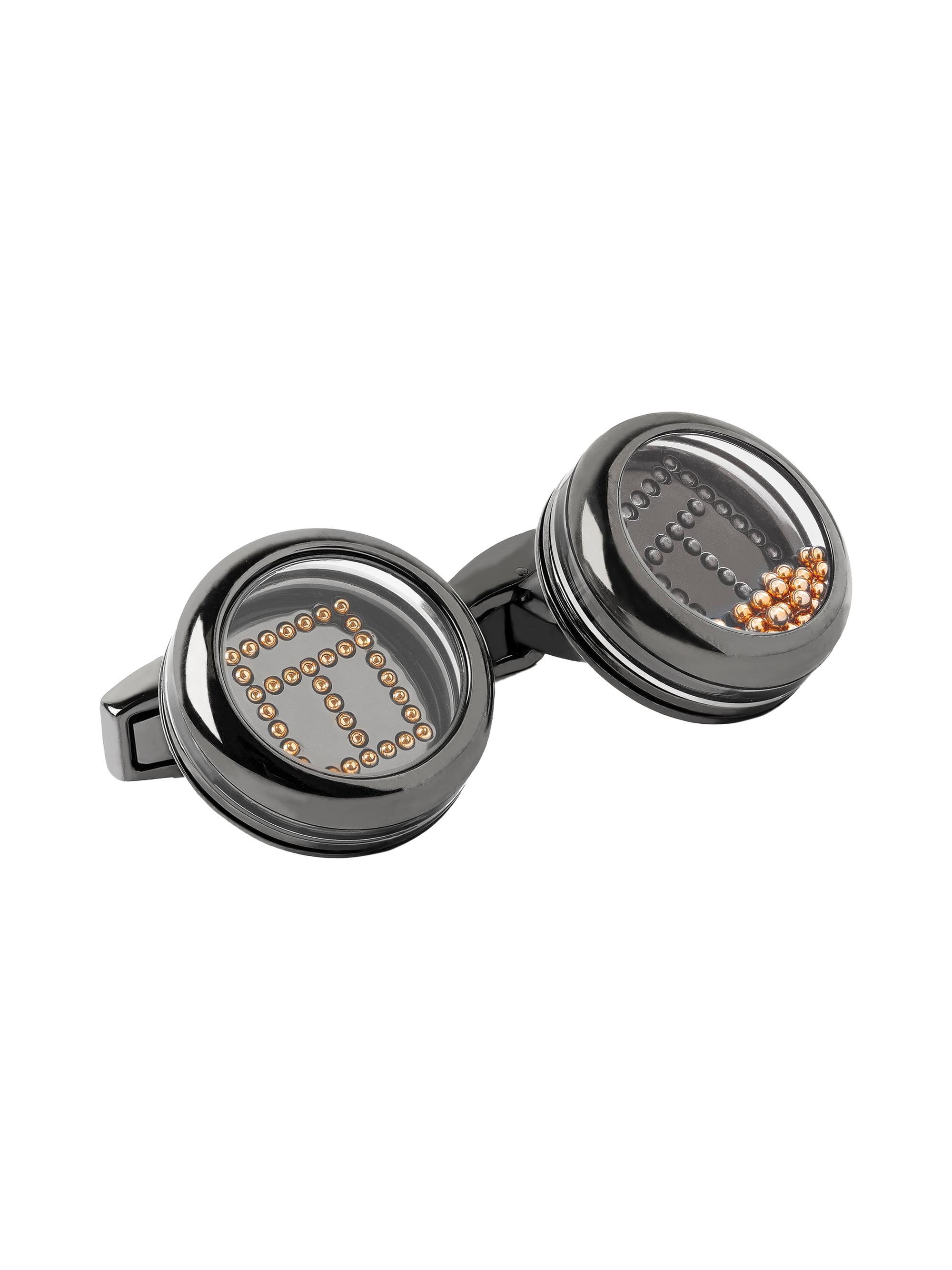 Tateossian Men's Play-Time Solitaire Brass Cufflinks - Grey