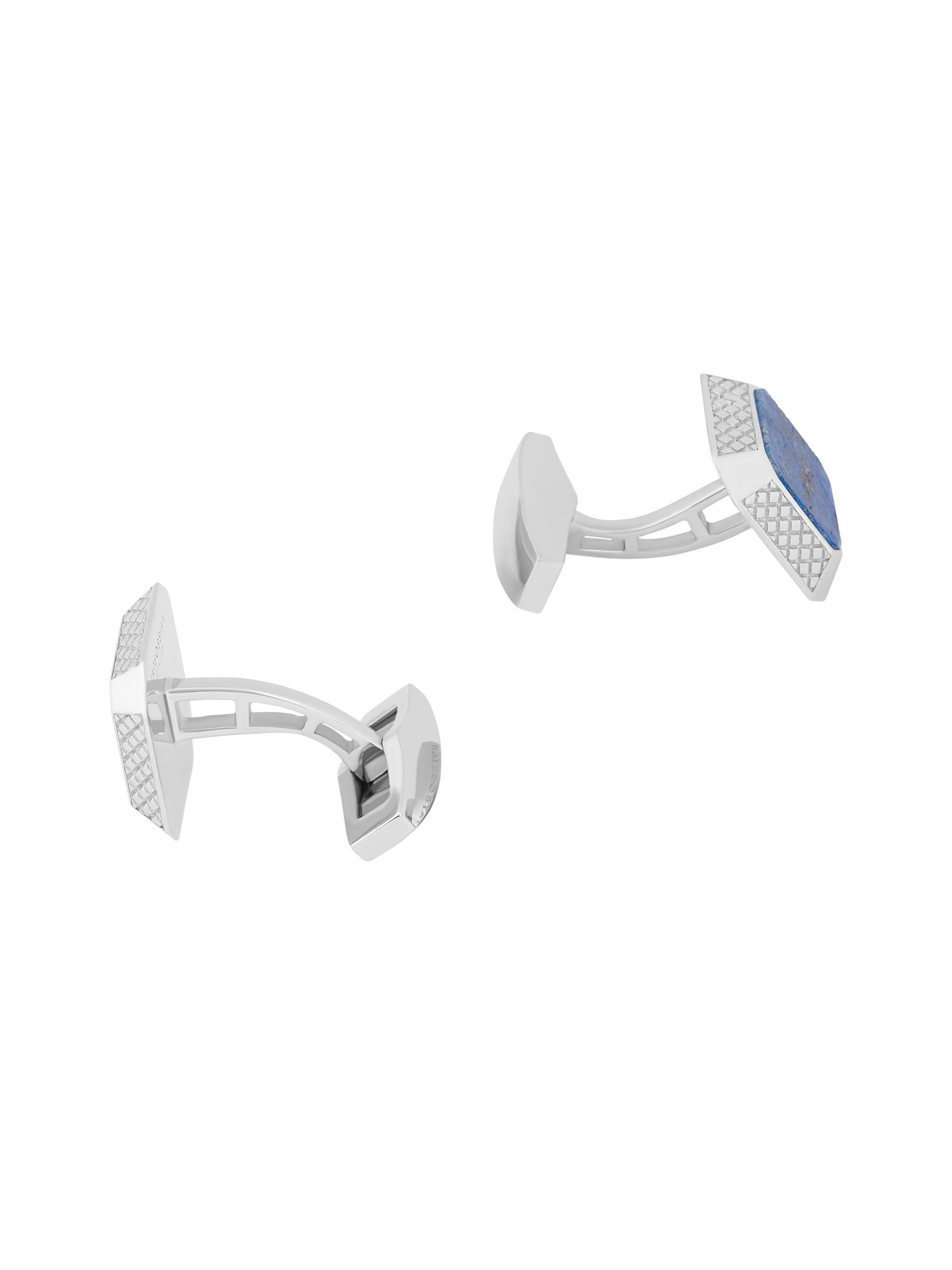 Tateossian Men's Lapis & Rhodium-Plated Sterling Silver Signature Octagon Cufflinks - Blue | Thumbnail 2