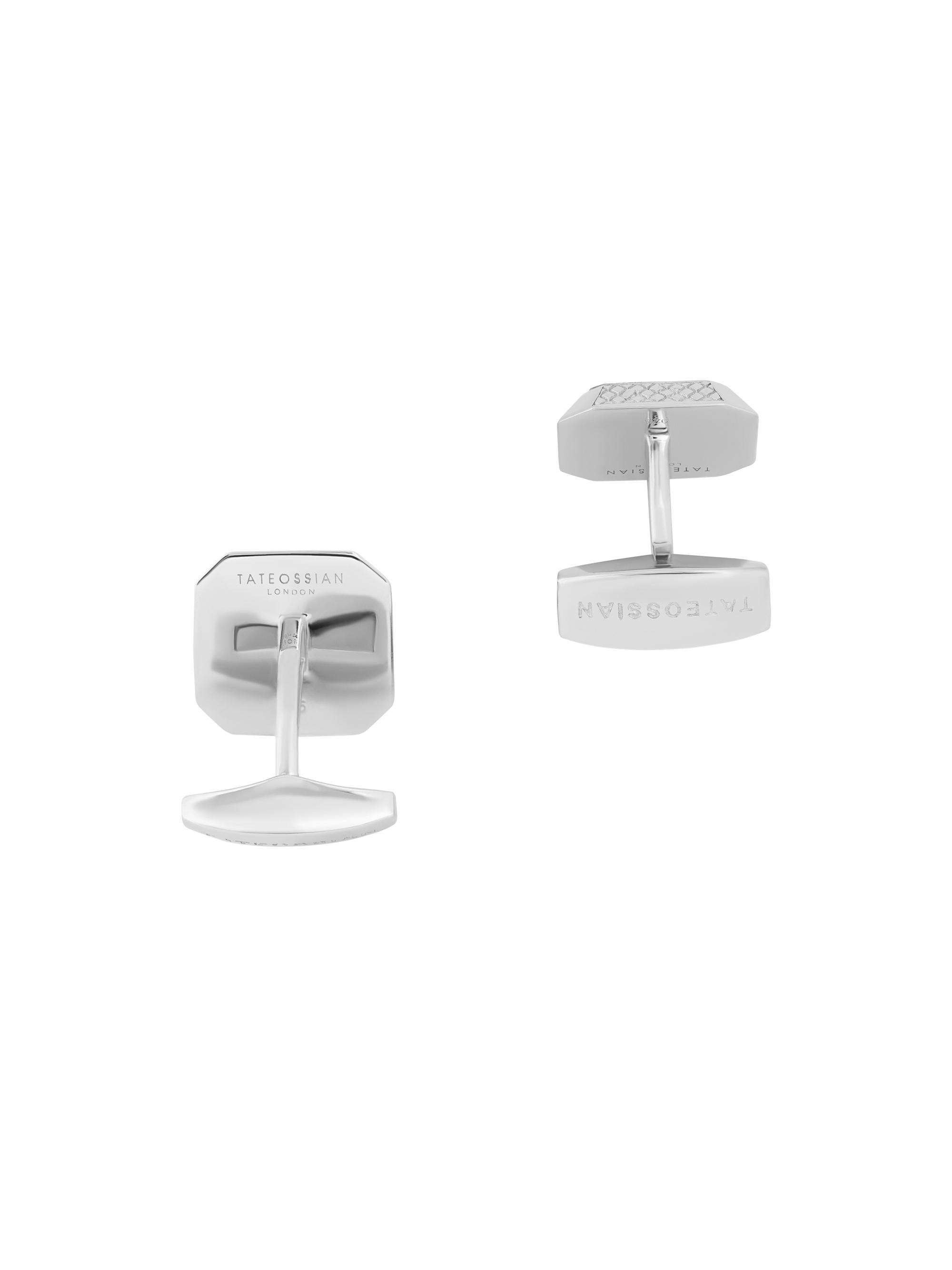 Tateossian Men's Lapis & Rhodium-Plated Sterling Silver Signature Octagon Cufflinks - Blue | Thumbnail 3