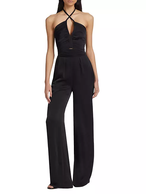 Ramy Brook Maddy Halter Jumpsuit in Black - L