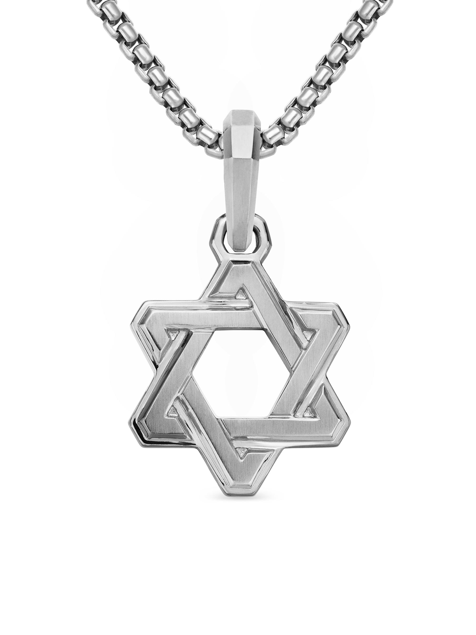 David Yurman Men's Deco Star of David Pendant in Sterling Silver, 24mm - Silver