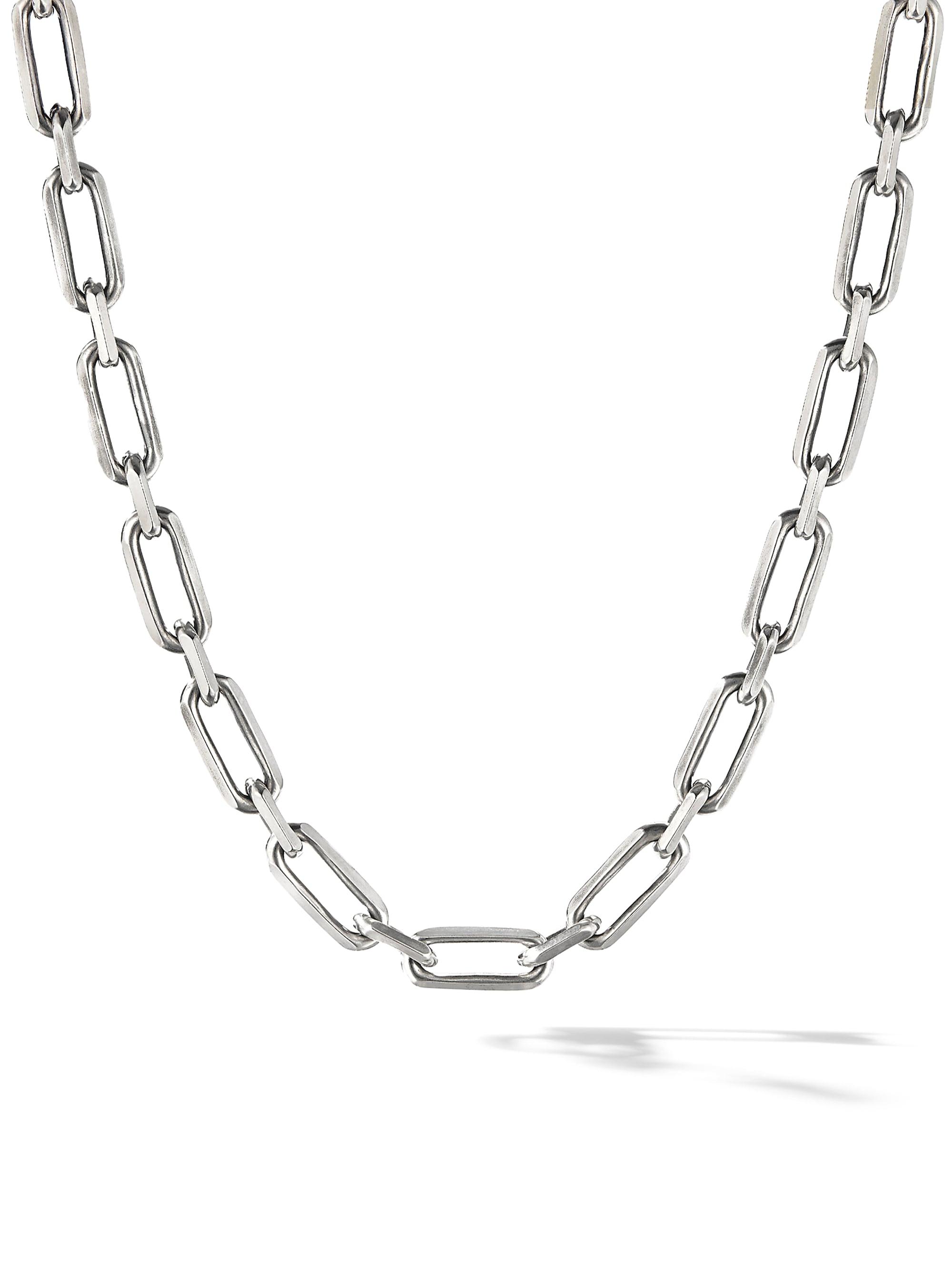 David Yurman Men's Elongated Open Chain Link Necklace in Sterling Silver, 8.5mm - Silver