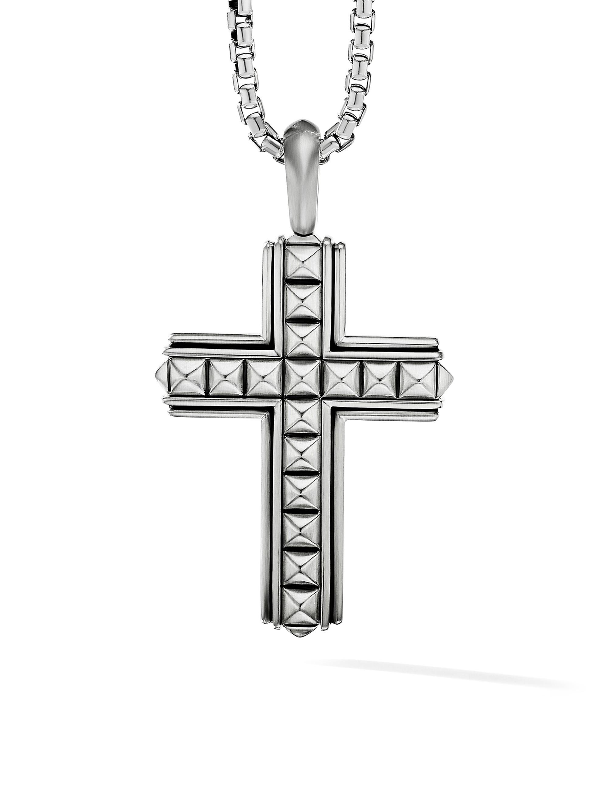 David Yurman Men's Pyramid Sterling Silver Cross Pendant
