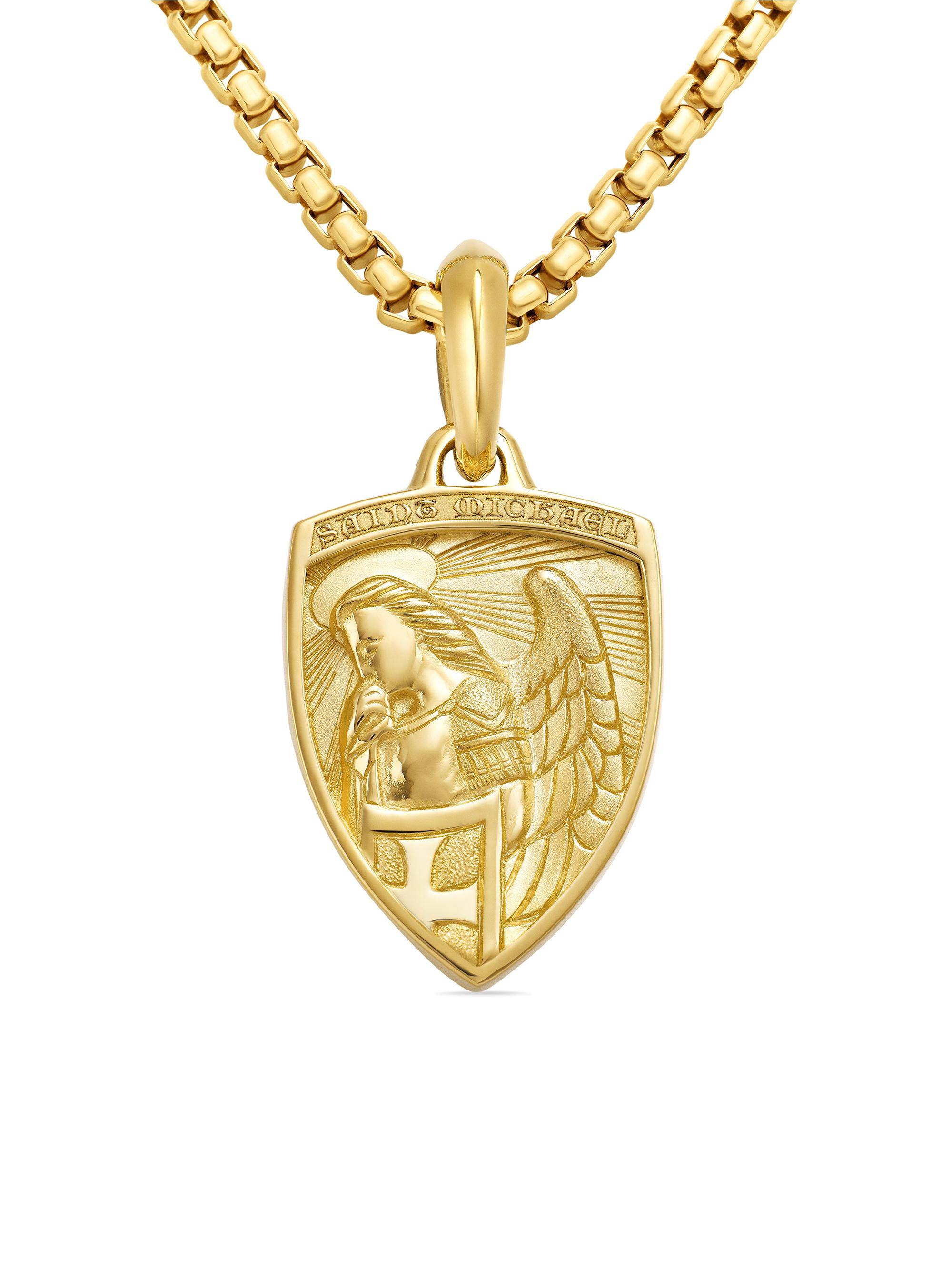 David Yurman St. Michael Amulet in 18K Yellow Gold, 26mm | Saks