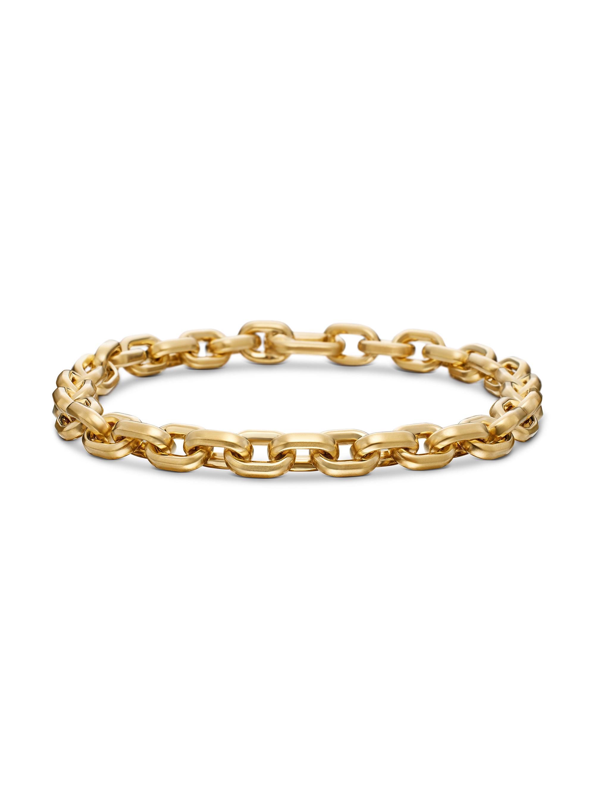 David Yurman Men's Deco Chain Link Bracelet in 18K Yellow Gold, 6.5mm - Gold