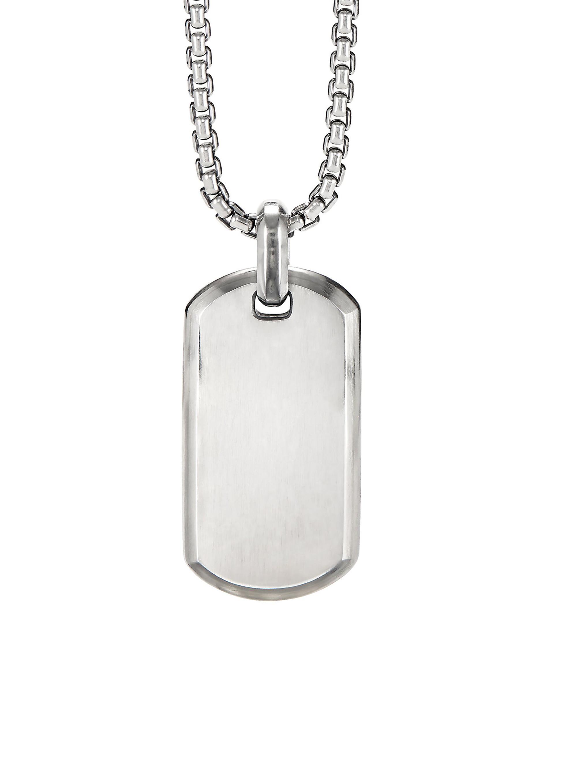 David Yurman Men's Chevron Tag in Sterling Silver, 35mm - Silver