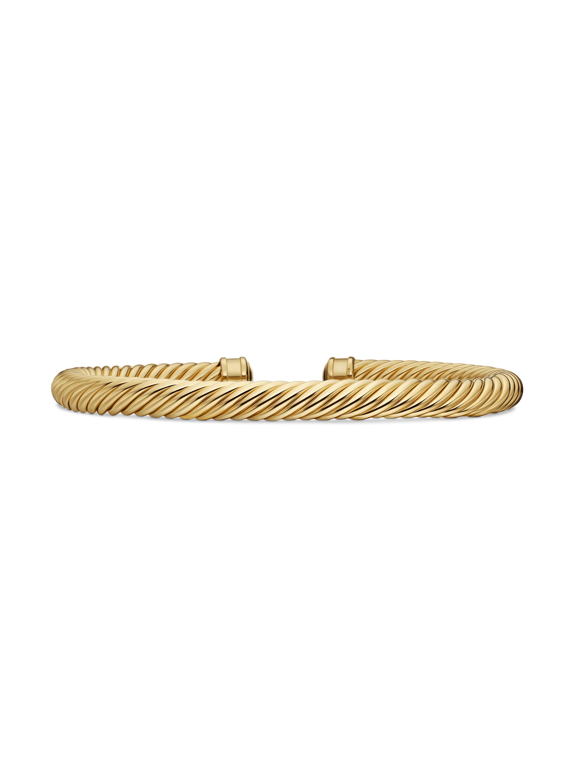 David Yurman Men's Cablespira 18K Gold Cuff Bracelet - Gold