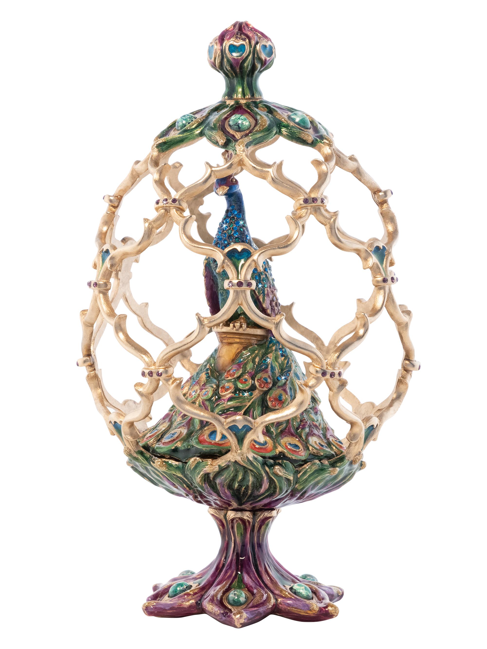 Jay Strongwater Peacock Egg Objet - Peacock