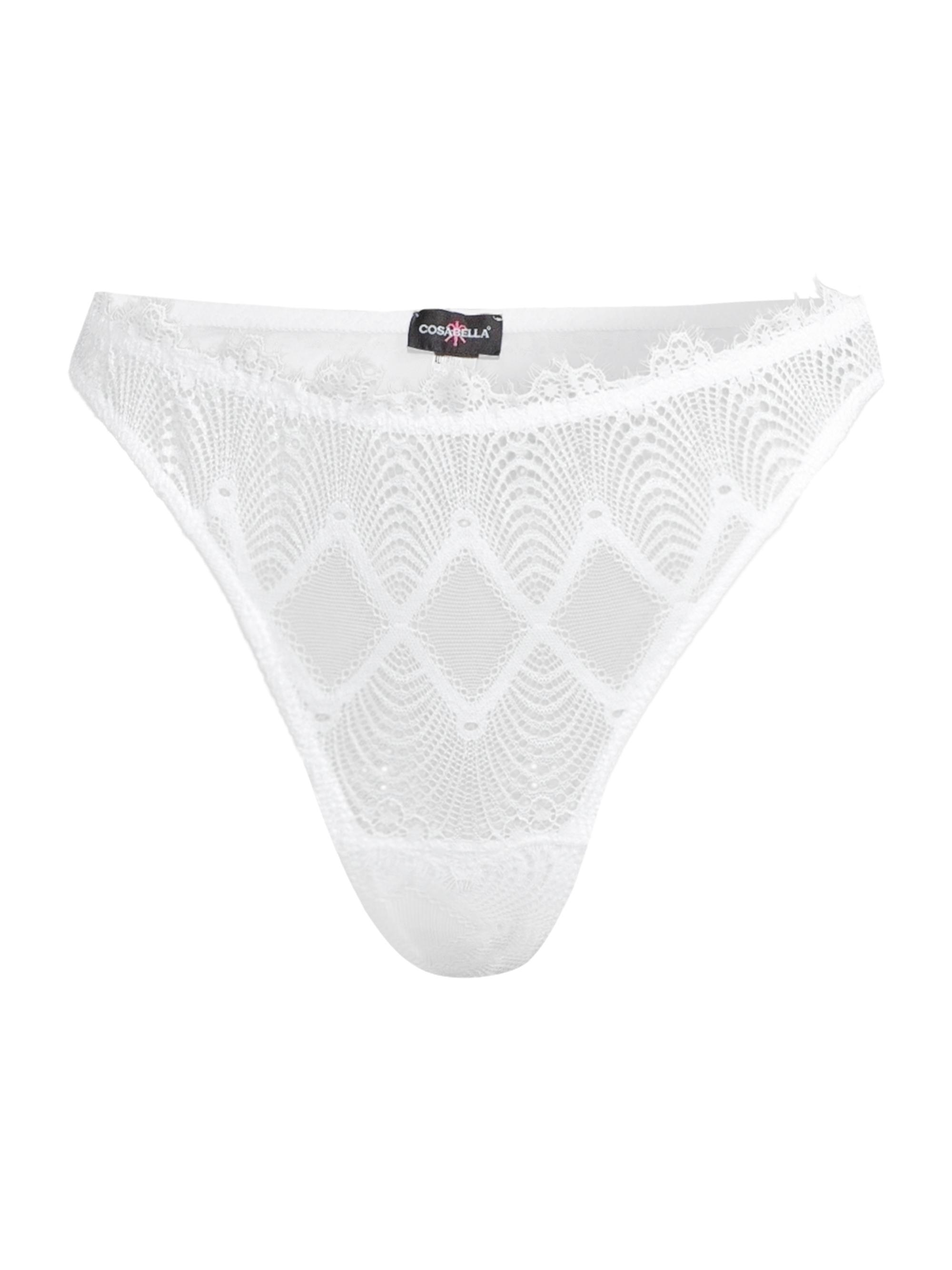 Cosabella Women's Allure High-Waisted Lace Thong - White