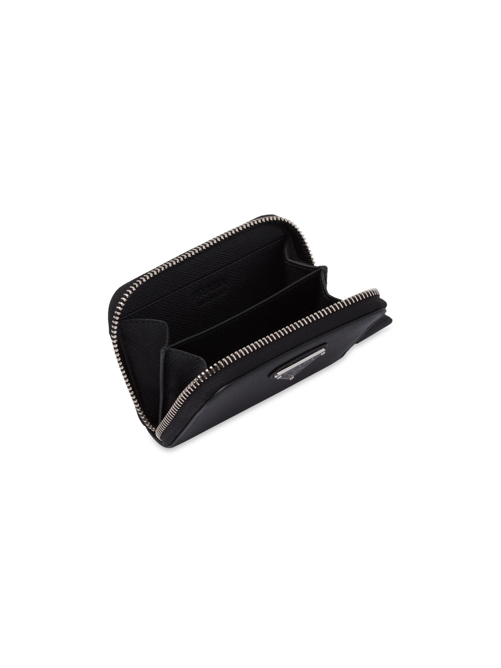 小物 PRADA SPORTS COIN CASE Black Re-Nylon and Saffiano leather coin purse | PRADA