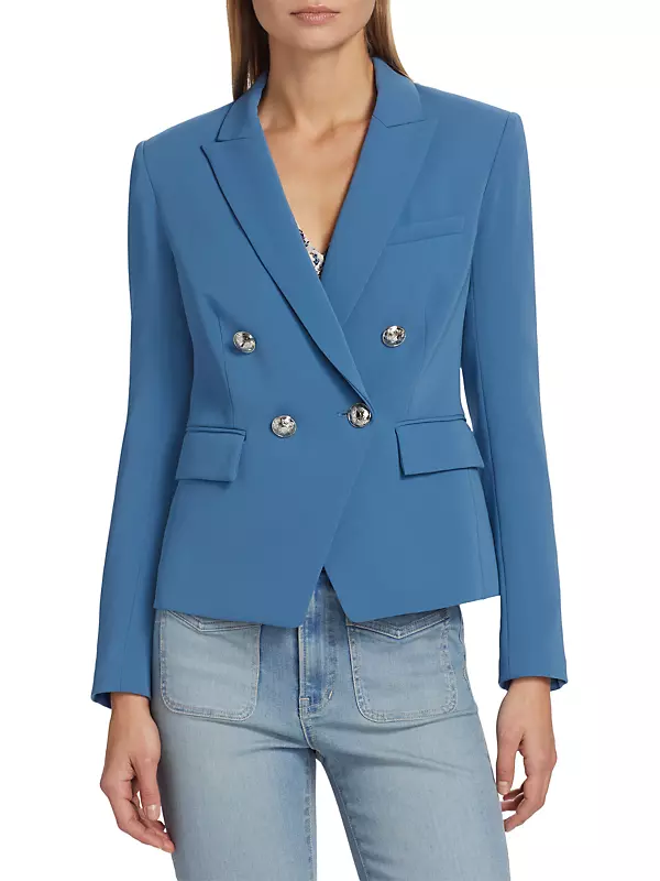 Gail Dickey Double-Breasted Crepe Jacket