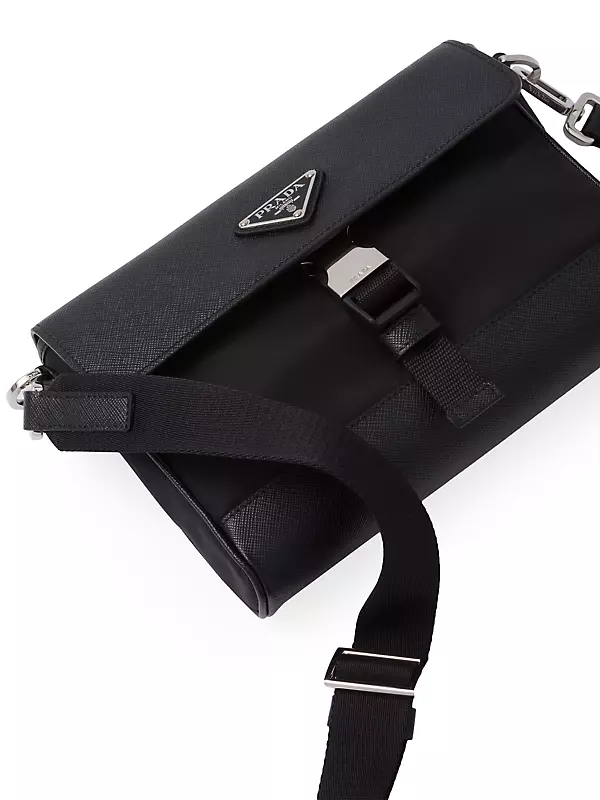 Prada Pocket Buckle-embellished Recycled-nylon Cross-body Bag in Black