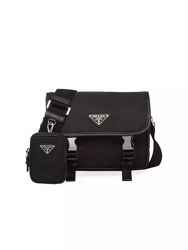 Shop Prada Re-Nylon and Saffiano Leather Shoulder Bag | Saks Shop Prada Re-Nylon and Saffiano Leather Shoulder Bag | Saks