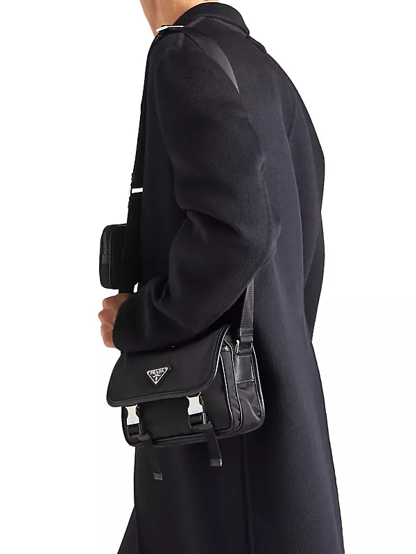 prada re-nylon and saffiano leather shoulder bag