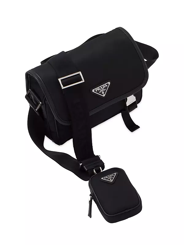 Shop PRADA RE NYLON Re-Nylon and Saffiano leather shoulder bag
