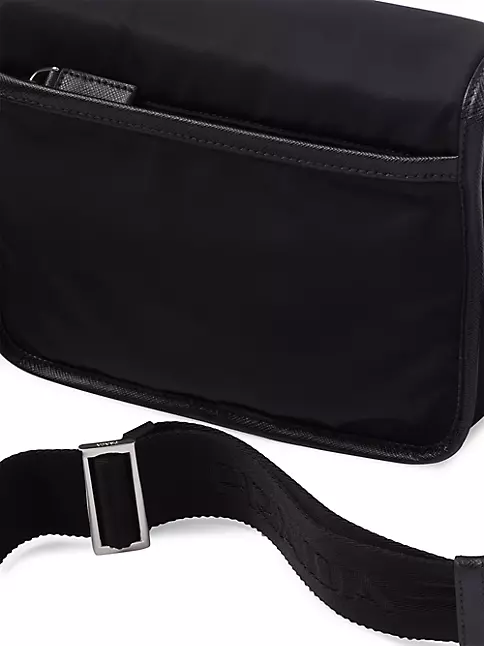 Prada Saffiano Leather Messenger Bag With Pouch in Black for Men