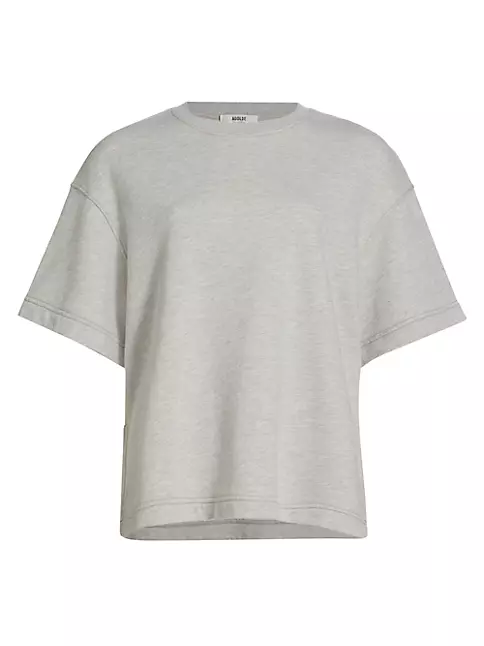Shop Agolde Ash Cotton Terry Short-Sleeve Sweatshirt | Saks Fifth