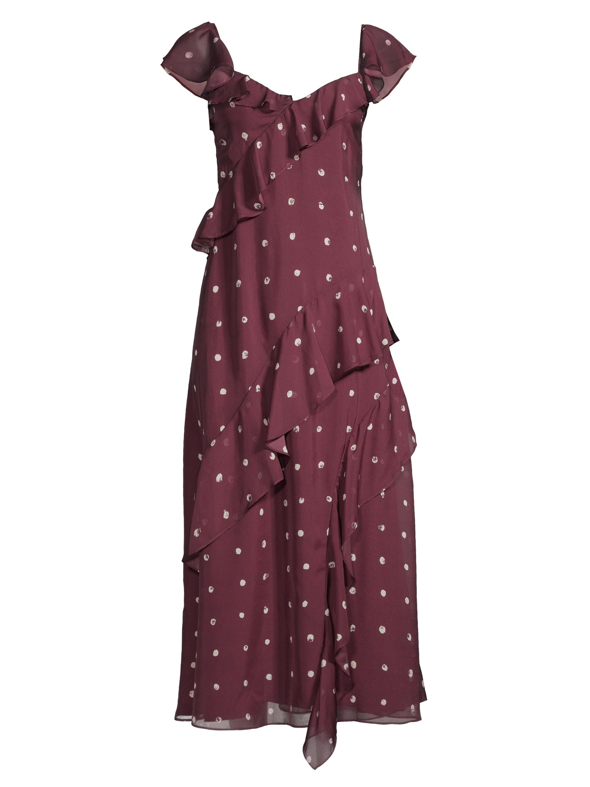 Jason Wu Women's Paint Dot Silk Chiffon Midi-Dress - Burgundy Multi