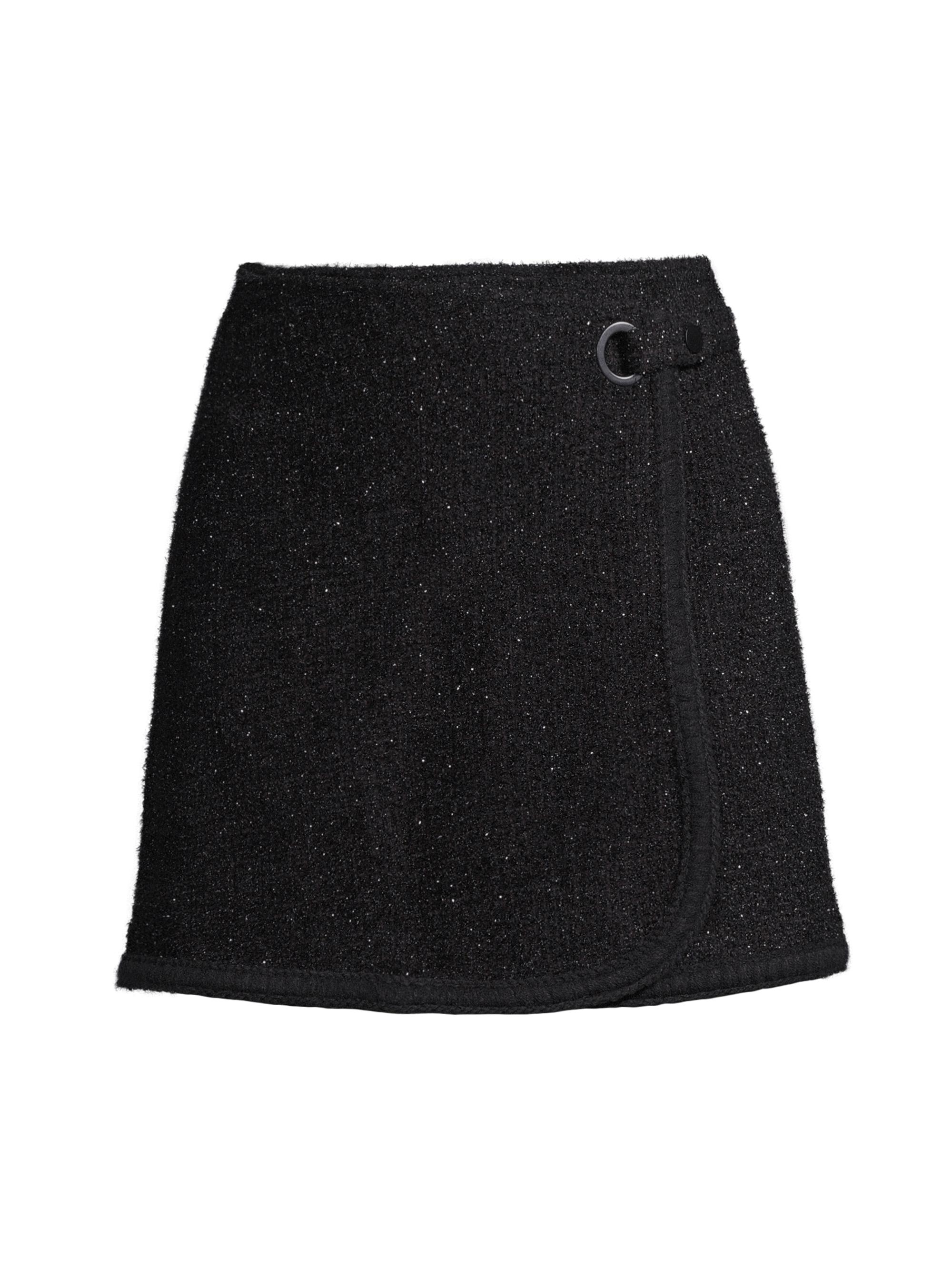 Jason Wu Women's Shimmer Tweed Wrap Miniskirt - Black