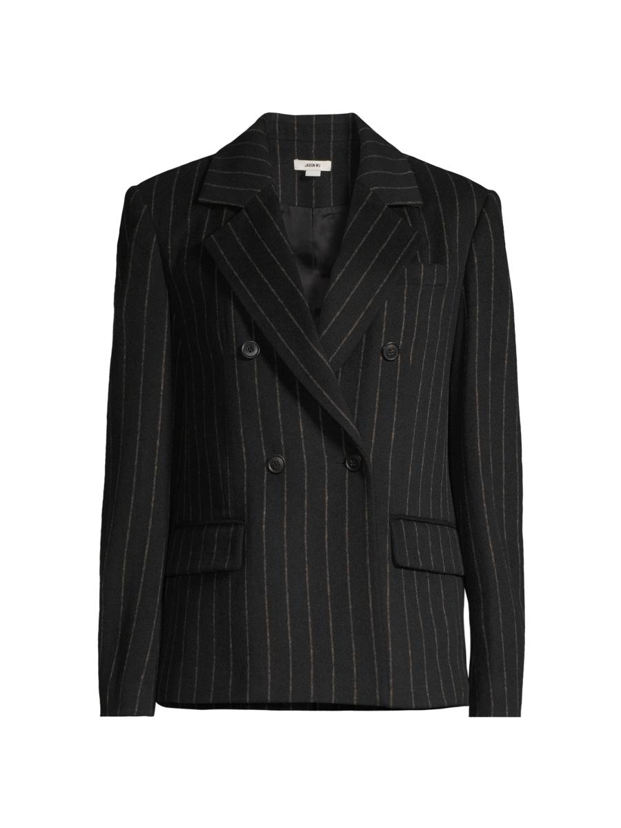 Jason Wu Wool-Blend Double-Breasted Pinstripe Blazer | Saks