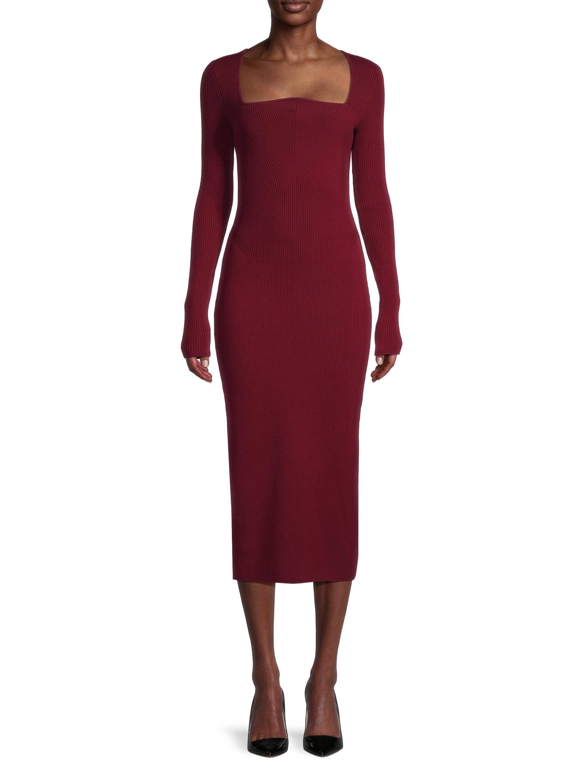 Jason Wu Square-Neck Wool Rib-Knit Midi-Dress | Saks Fifth Avenue