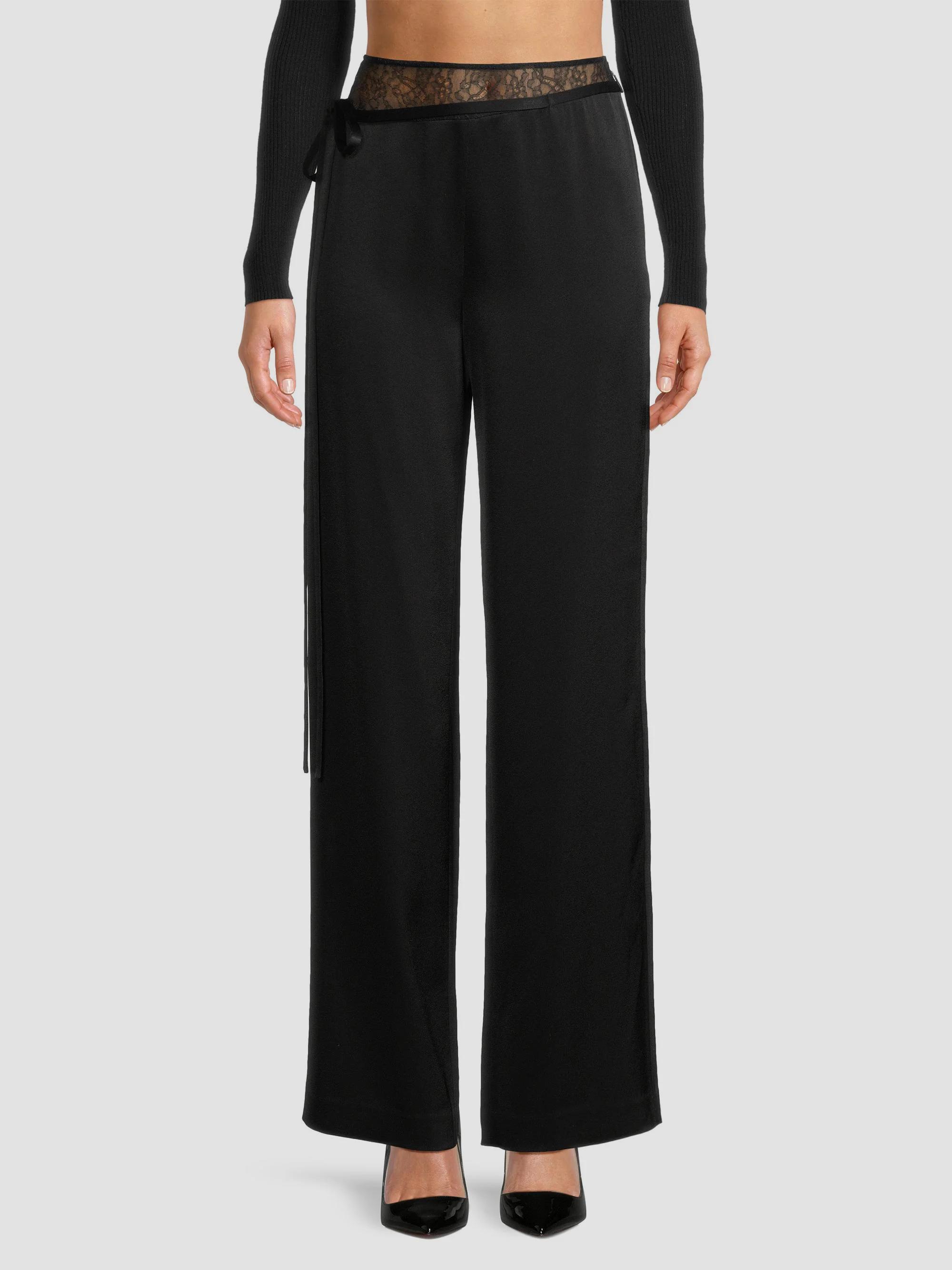 Jason Wu Lace & Crepe-Back Satin Wide-Leg Pants | Saks Fifth Avenue