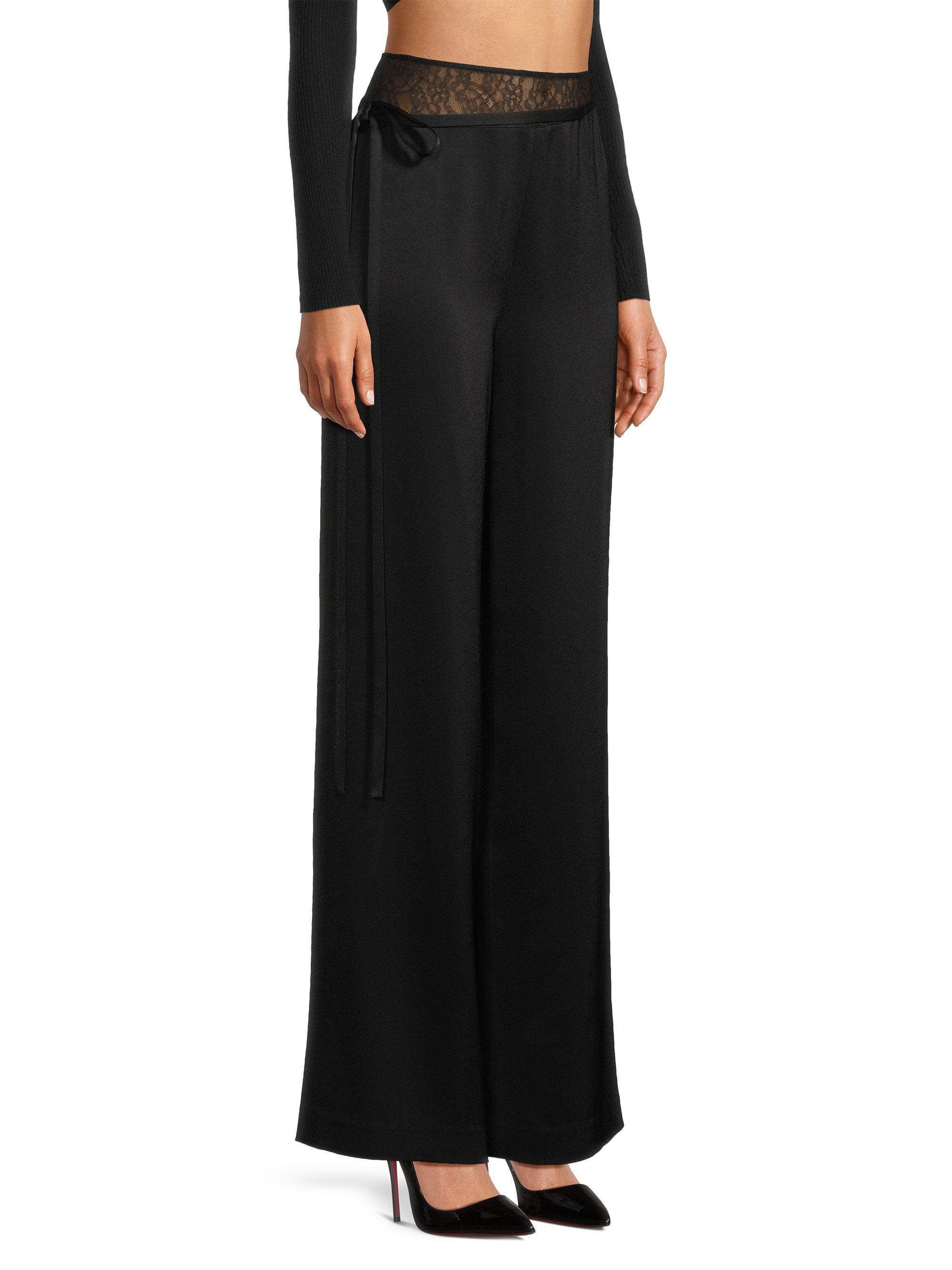 Jason Wu Lace & Crepe-Back Satin Wide-Leg Pants | Saks Fifth Avenue