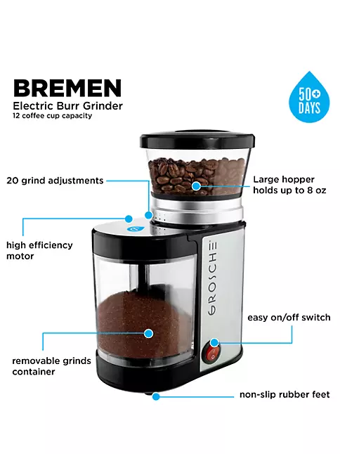 Grosche Bremen Burr Electric Coffee Grinder