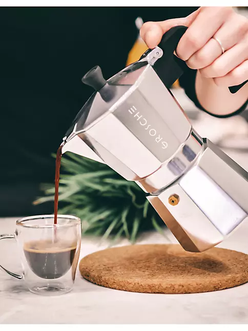 Grosche Milano Stovetop Espresso 3-Cup Moka Pot Coffee Maker, Silver