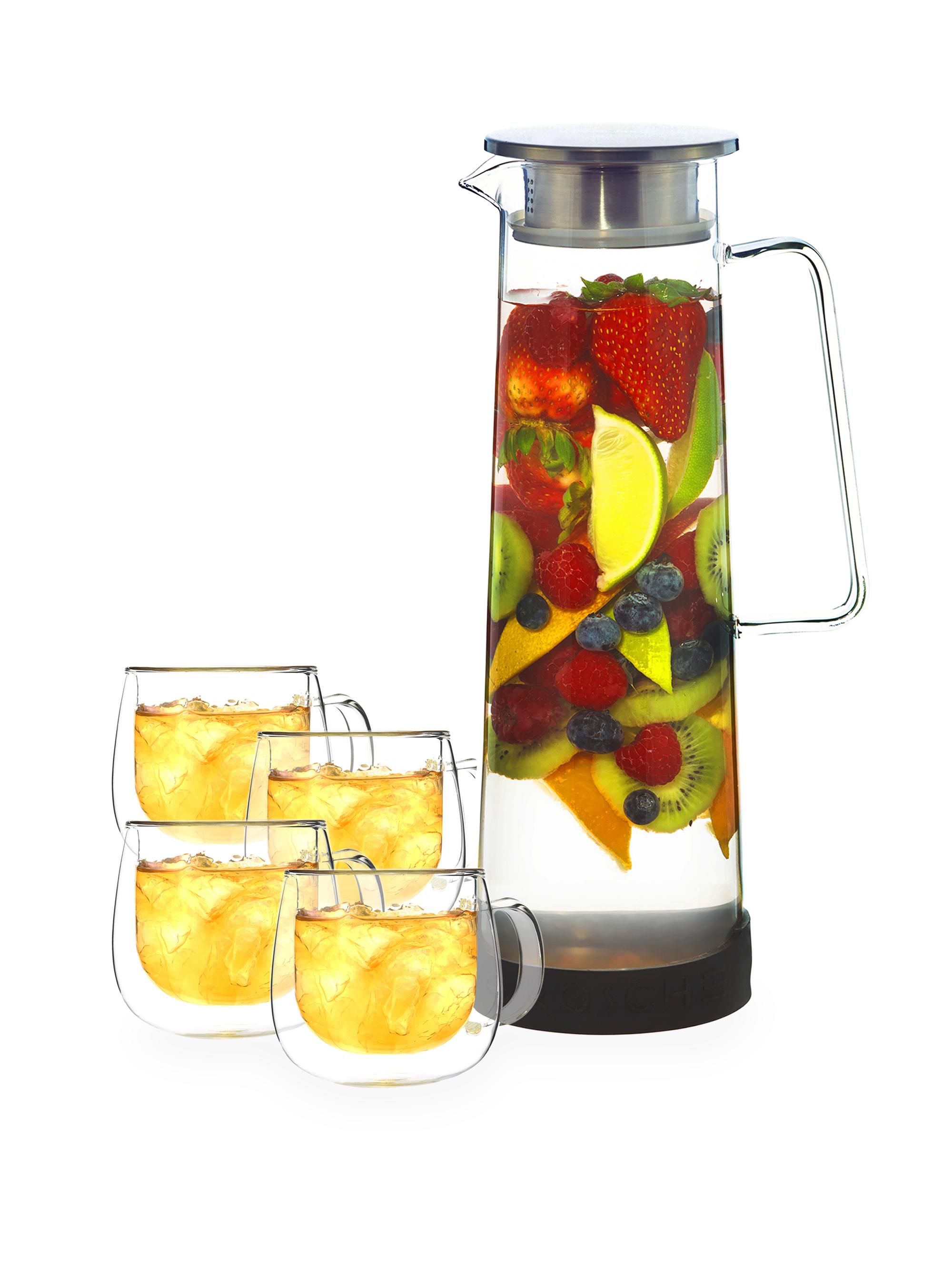 Grosche Bali Glass Infused Water Pitcher & Glassware Gift Set - Clear