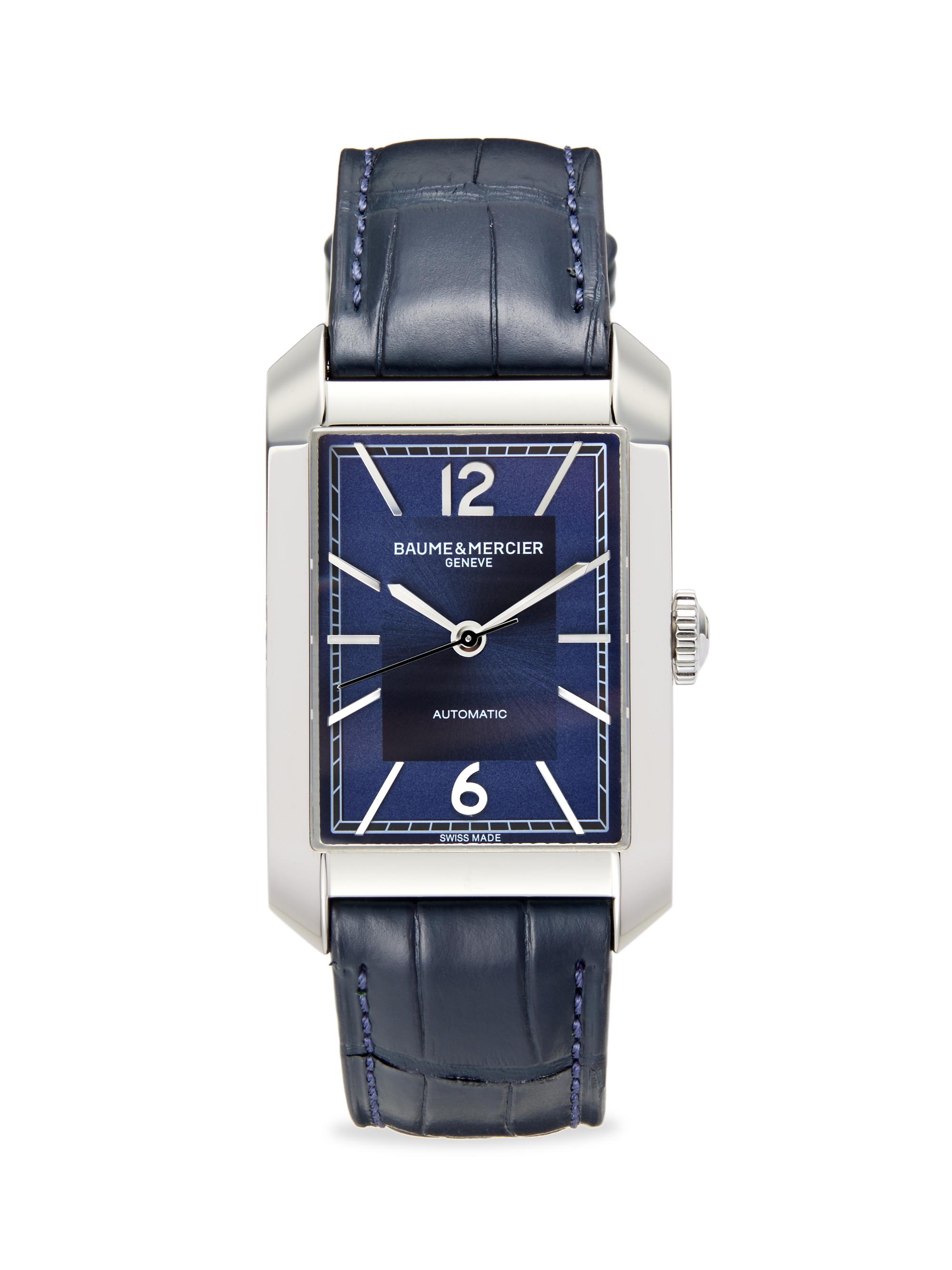 Baume & Mercier Men's Hampton 10732 Stainless Steel & Leather Strap Watch/43MM x 27.5MM - Blue
