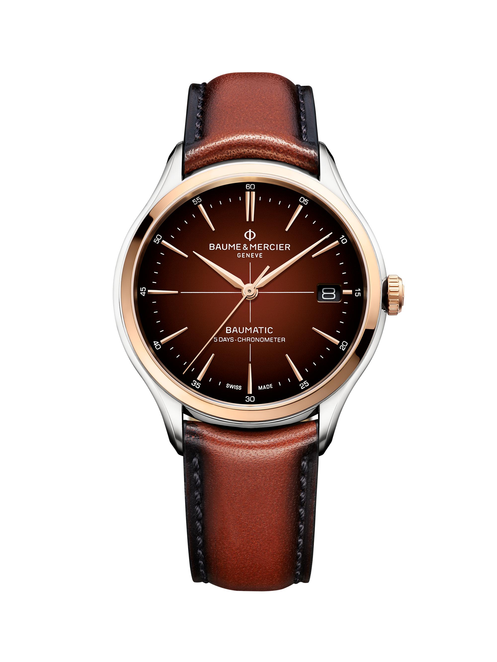 Baume & Mercier Men's Clifton 10713 Two-Tone Stainless Steel & Leather Strap Watch/42MM - Brown