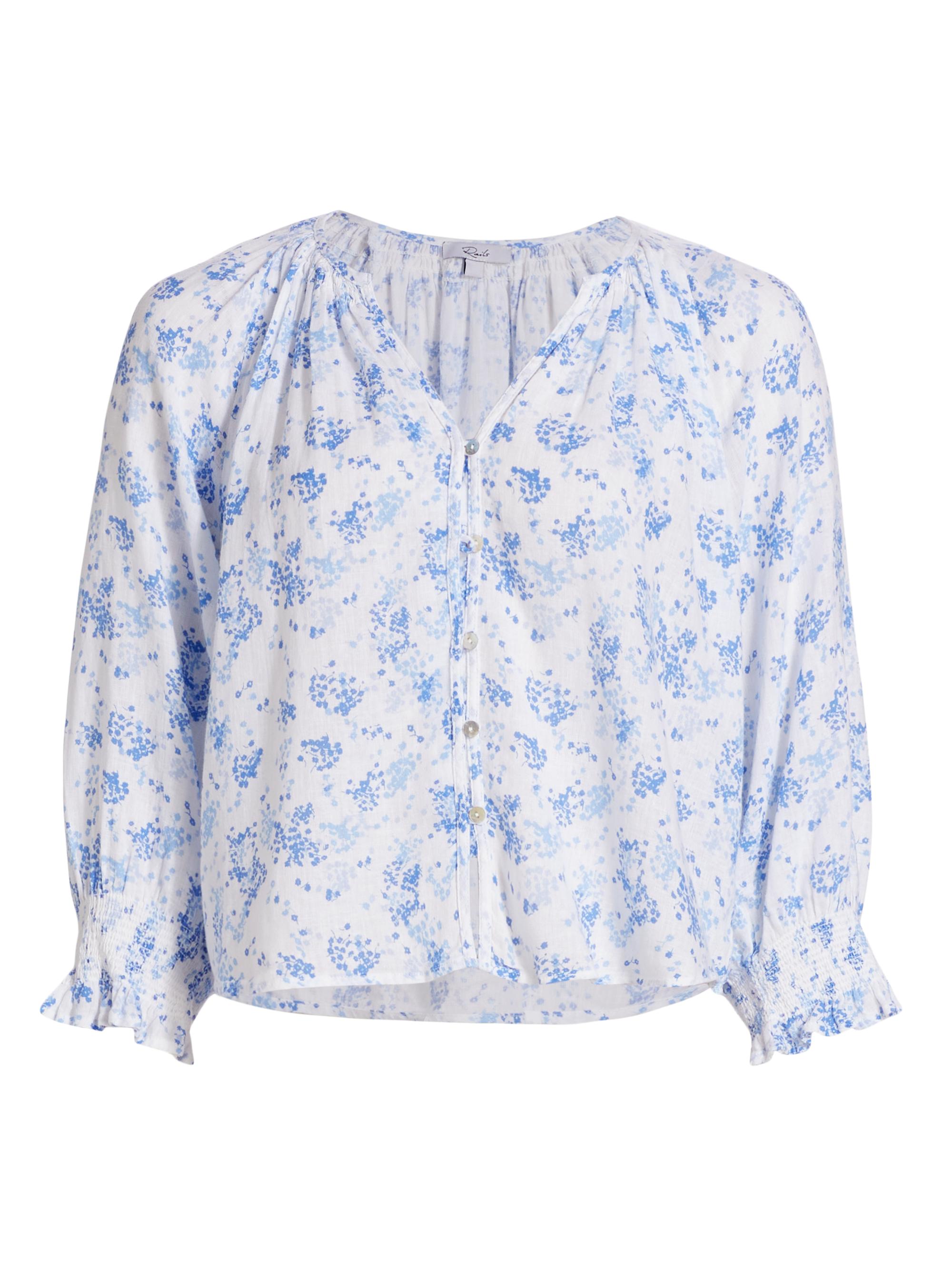 Rails Women's Mariah Linen-Blend Floral Blouse - Blue Blossoms