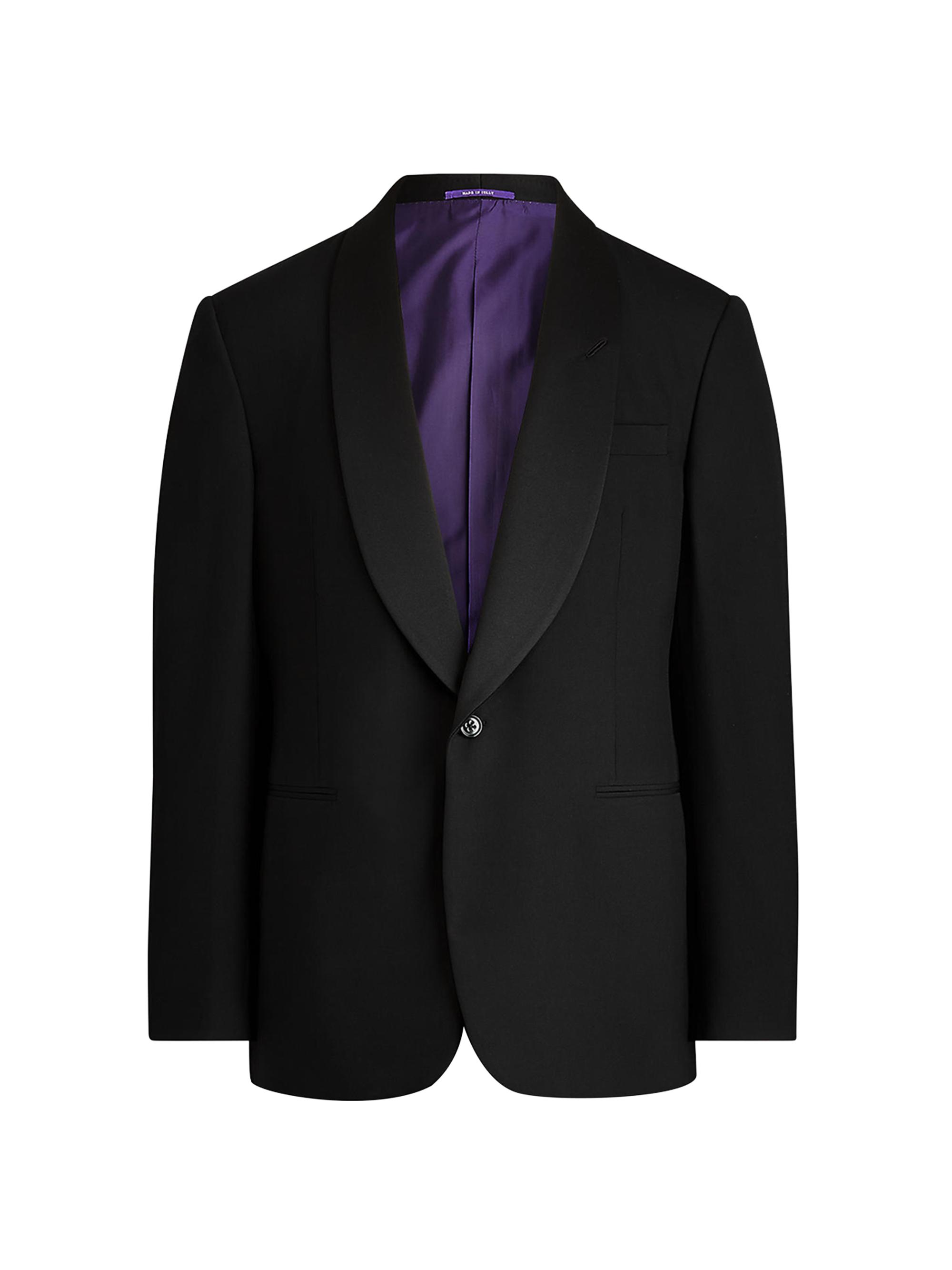 Ralph Lauren Purple Label Men's Gregory Barathea Wool Shawl-Lapel Tuxedo - Black