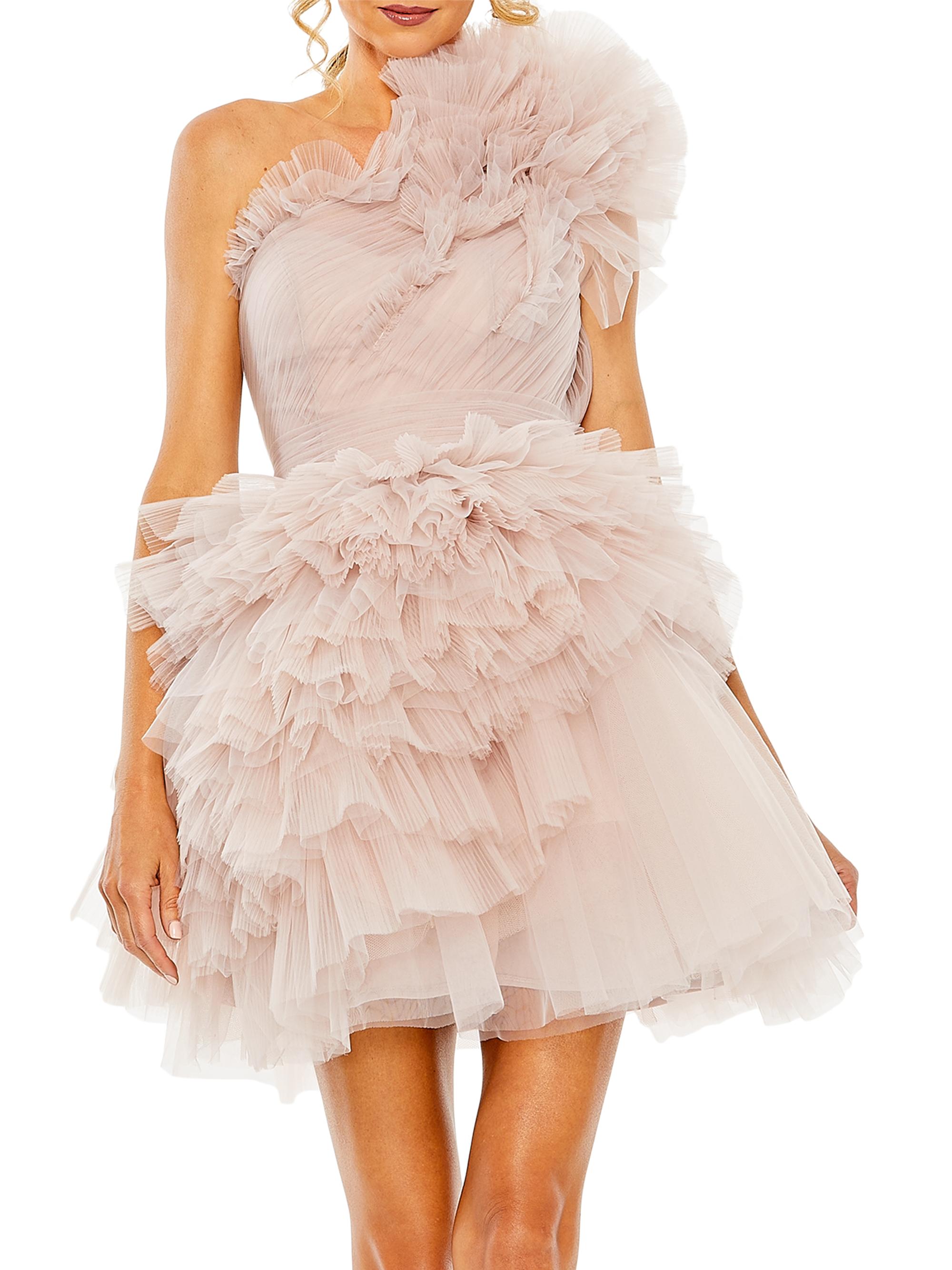 Mac Duggal Women's Tulle One-Shoulder Minidress - Black