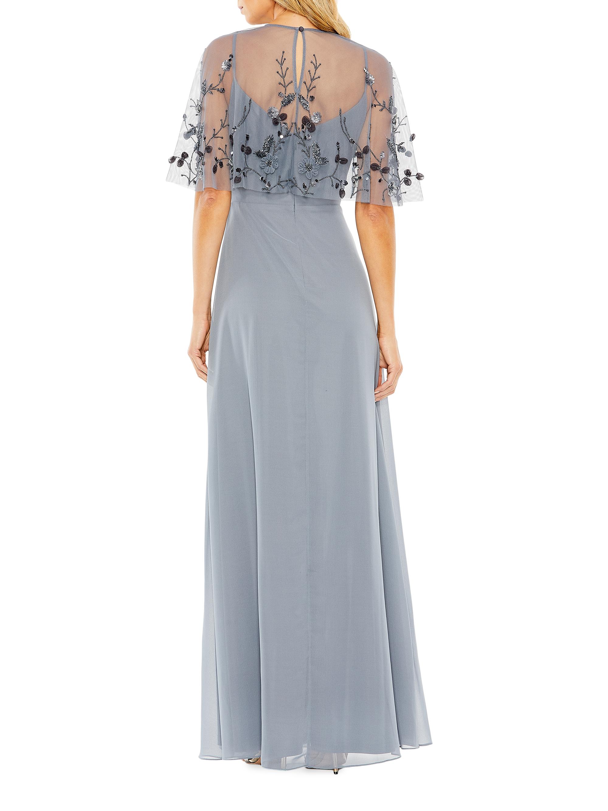 slate cape dress