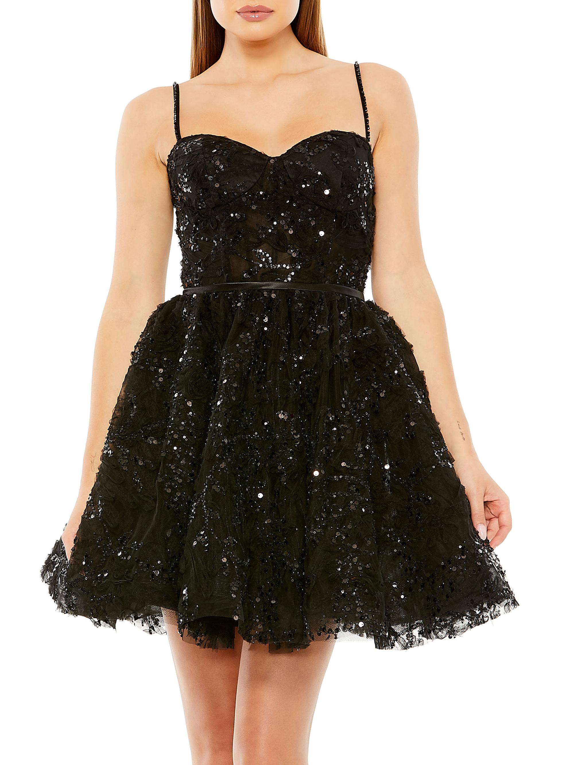 Mac Duggal Women's Sequin-Embellished Bustier Minidress - Black