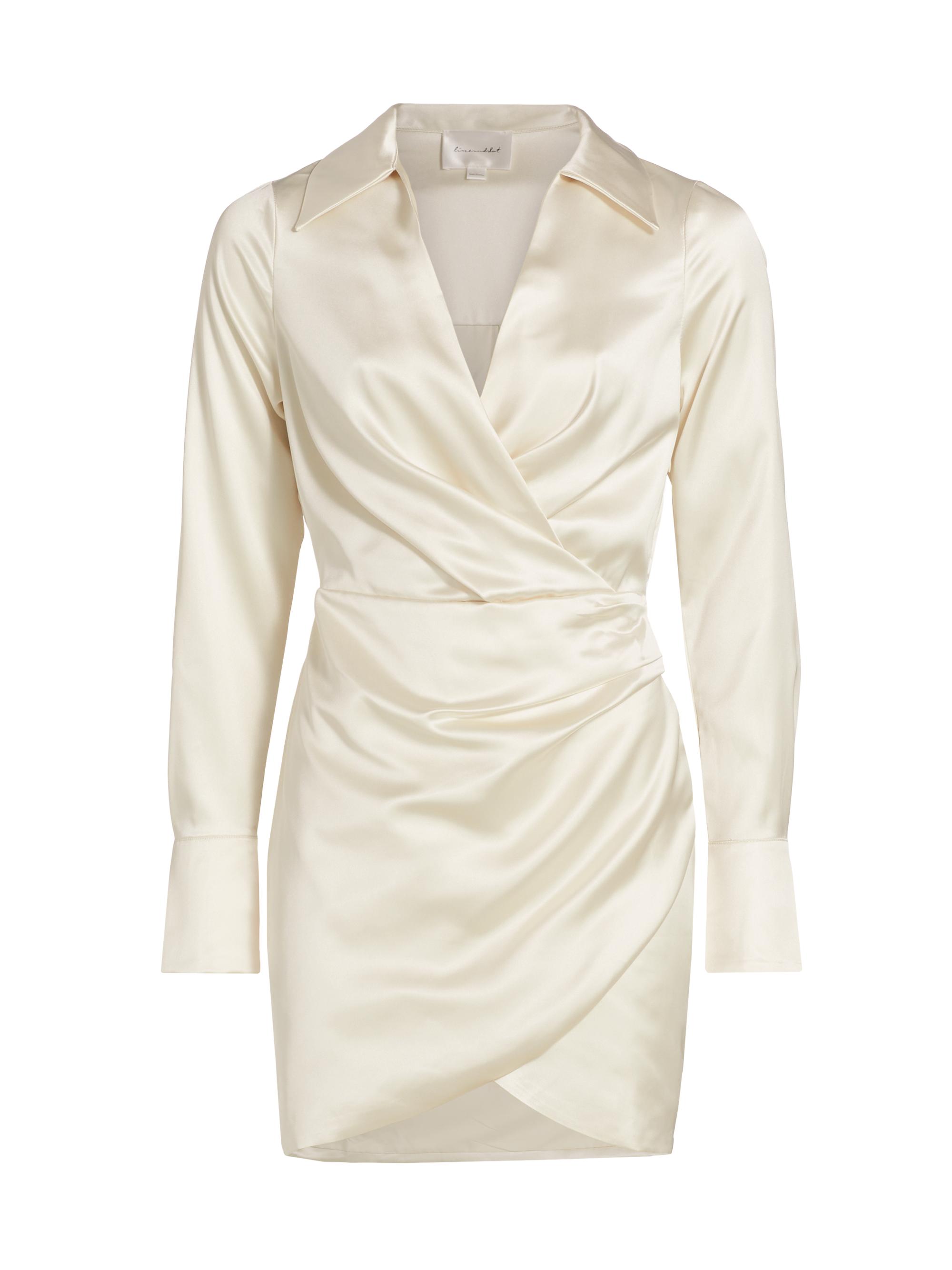 Line & Dot Women's Cece Satin Wrap Minidress -