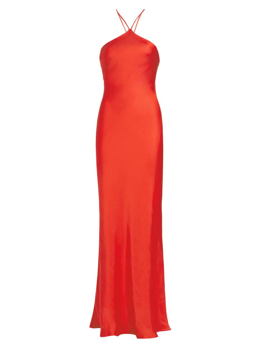 Line & Dot Kira Satin Strappy Maxi Dress | Saks Fifth Avenue