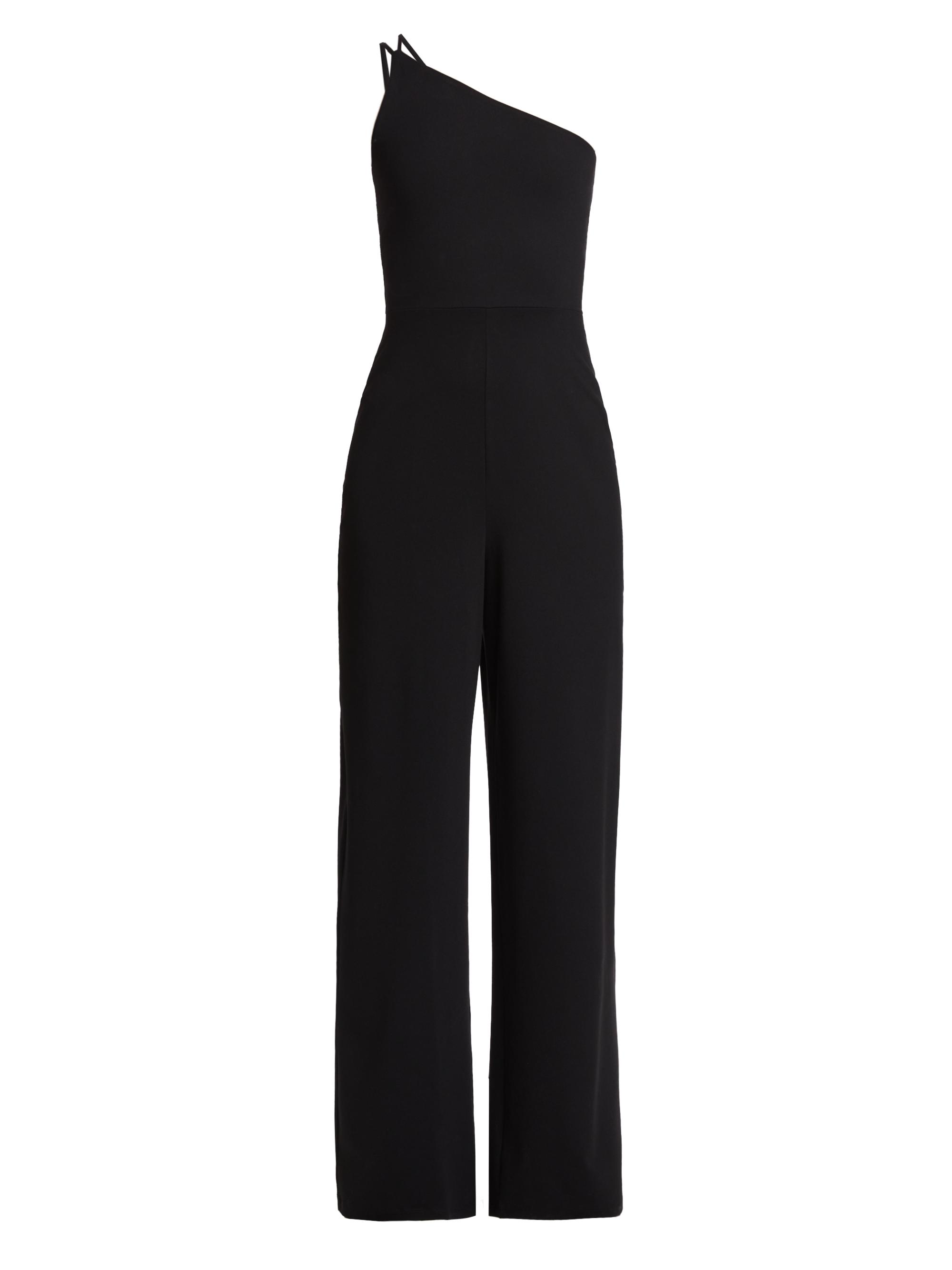 susana monaco Women's One-Shoulder Wide-Leg Jumpsuit - Black