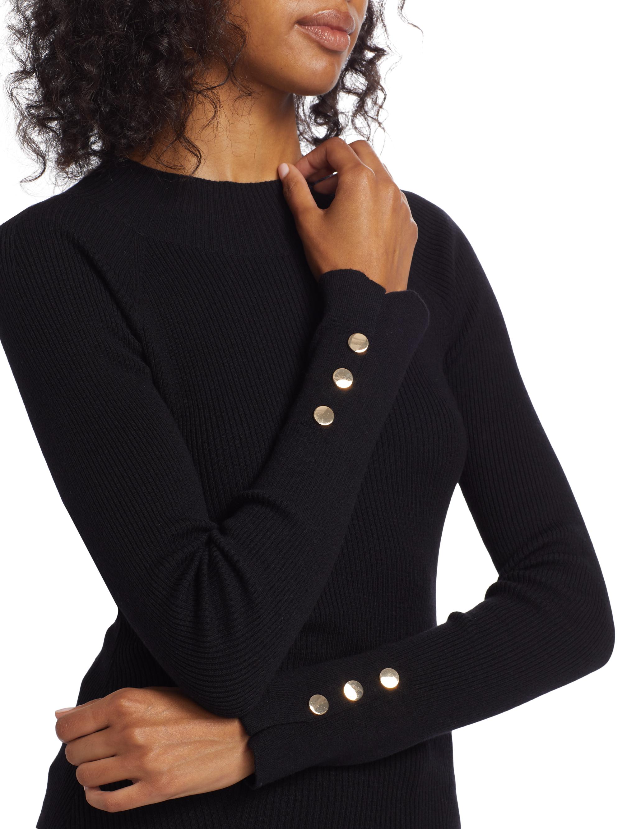 Derek Lam 10 Crosby Kassandra Rib-Knit Button-Cuff Sweater | Saks