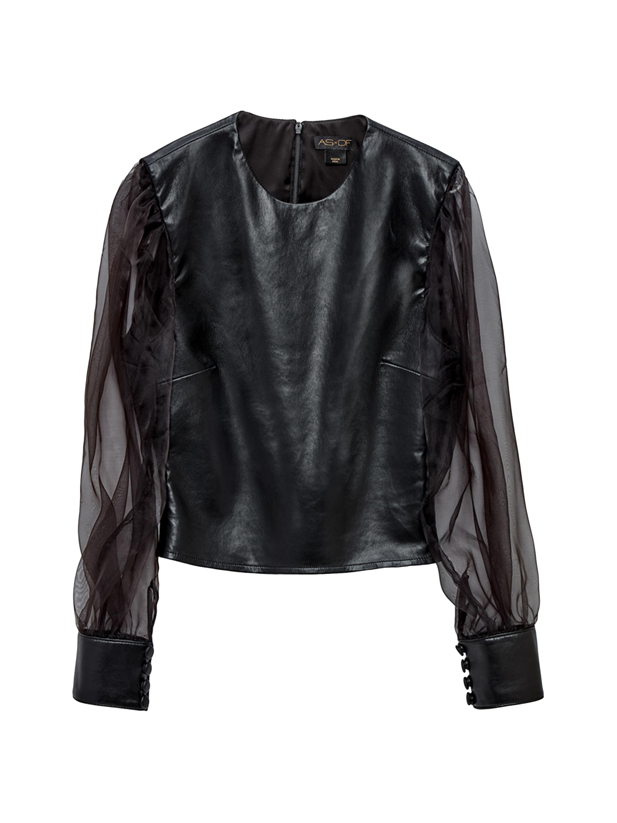 AS by DF Women's Genevieve Recycled Leather Top - Black
