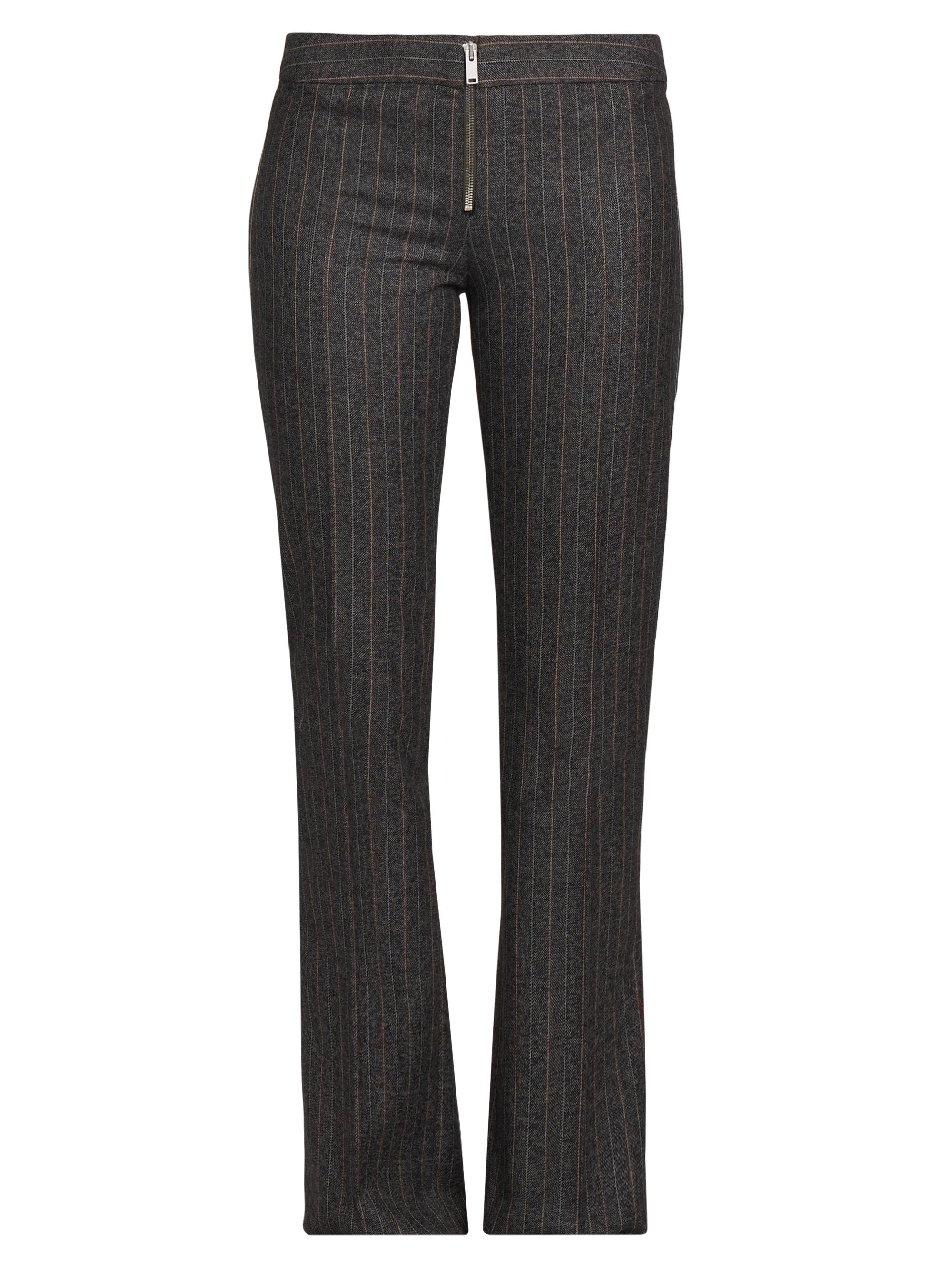 Stella McCartney Women's Pinstriped Zip-Front Trousers - Charcoal