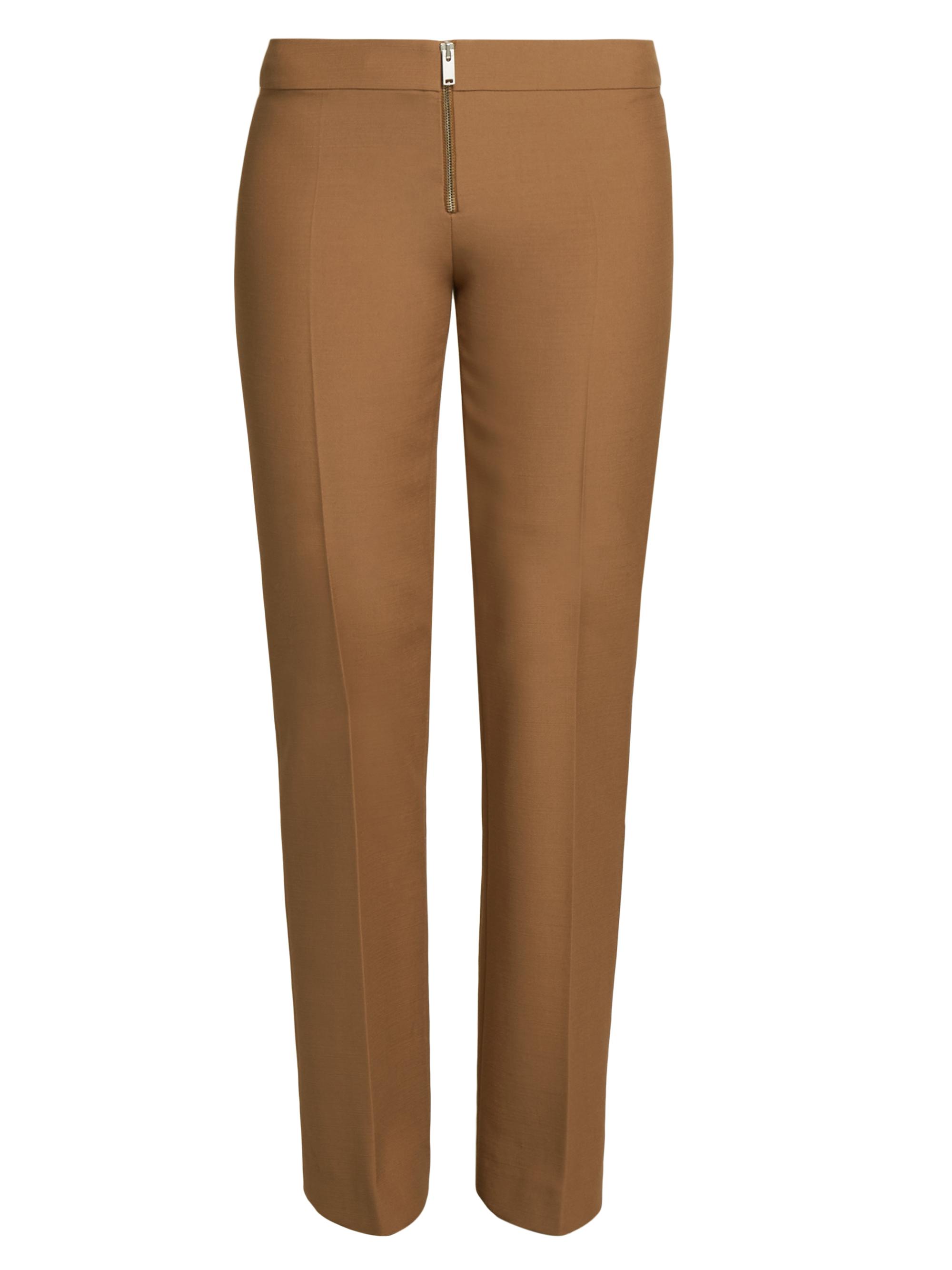 Stella McCartney Women's Wool Zip-Front Trousers - Tobacco