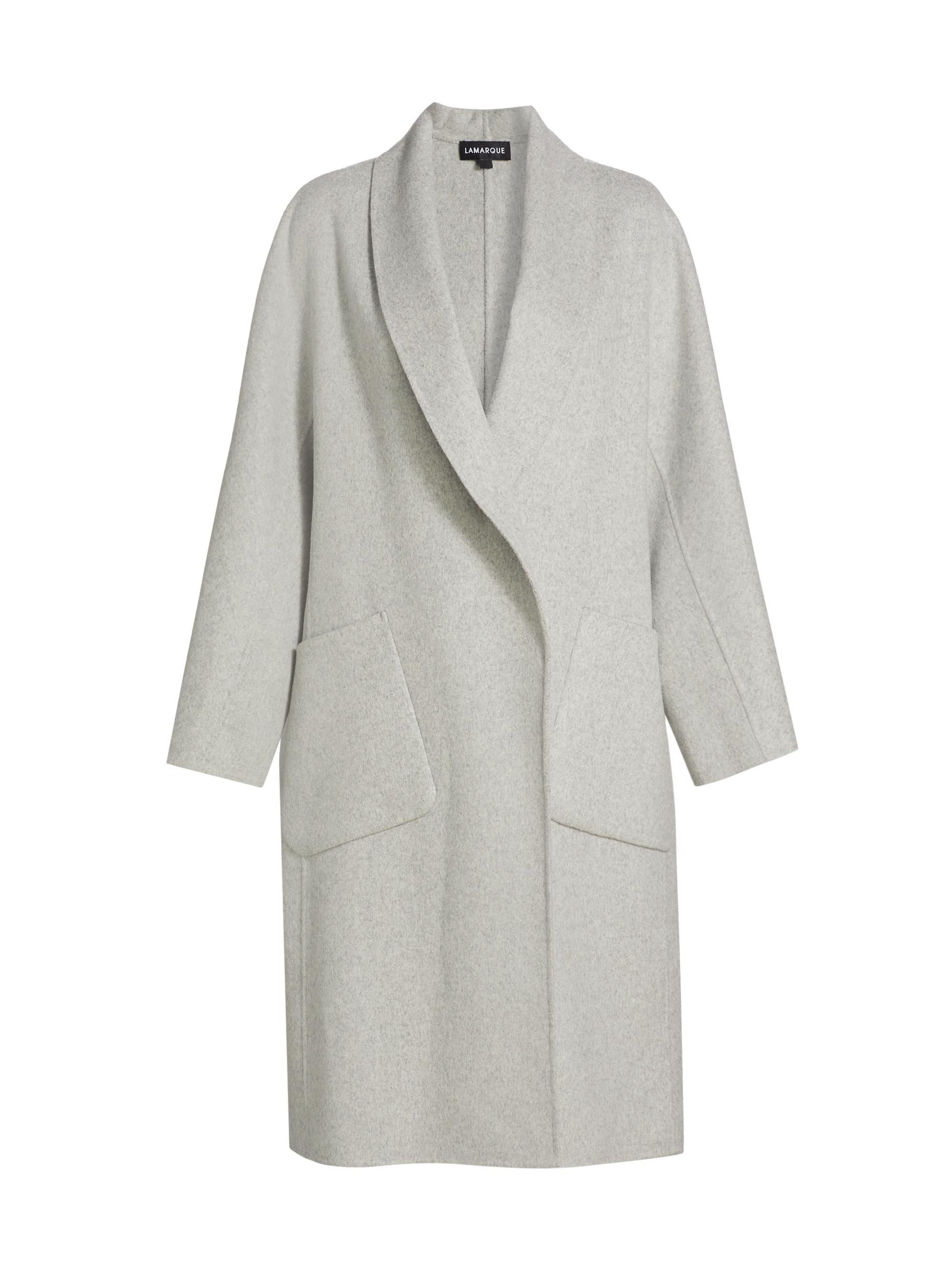 Lamarque Women's Thara Open-Front Wool-Blend Coat - Light Grey