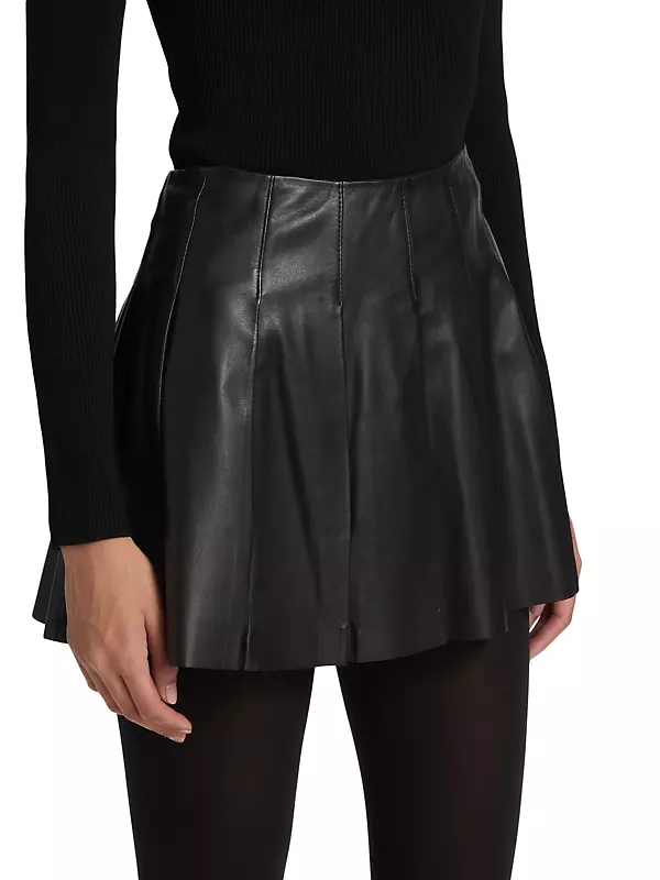 Celine Long Sleeve Crop - Black  Spring outfits casual, Black leather  skirts, Leather skirt